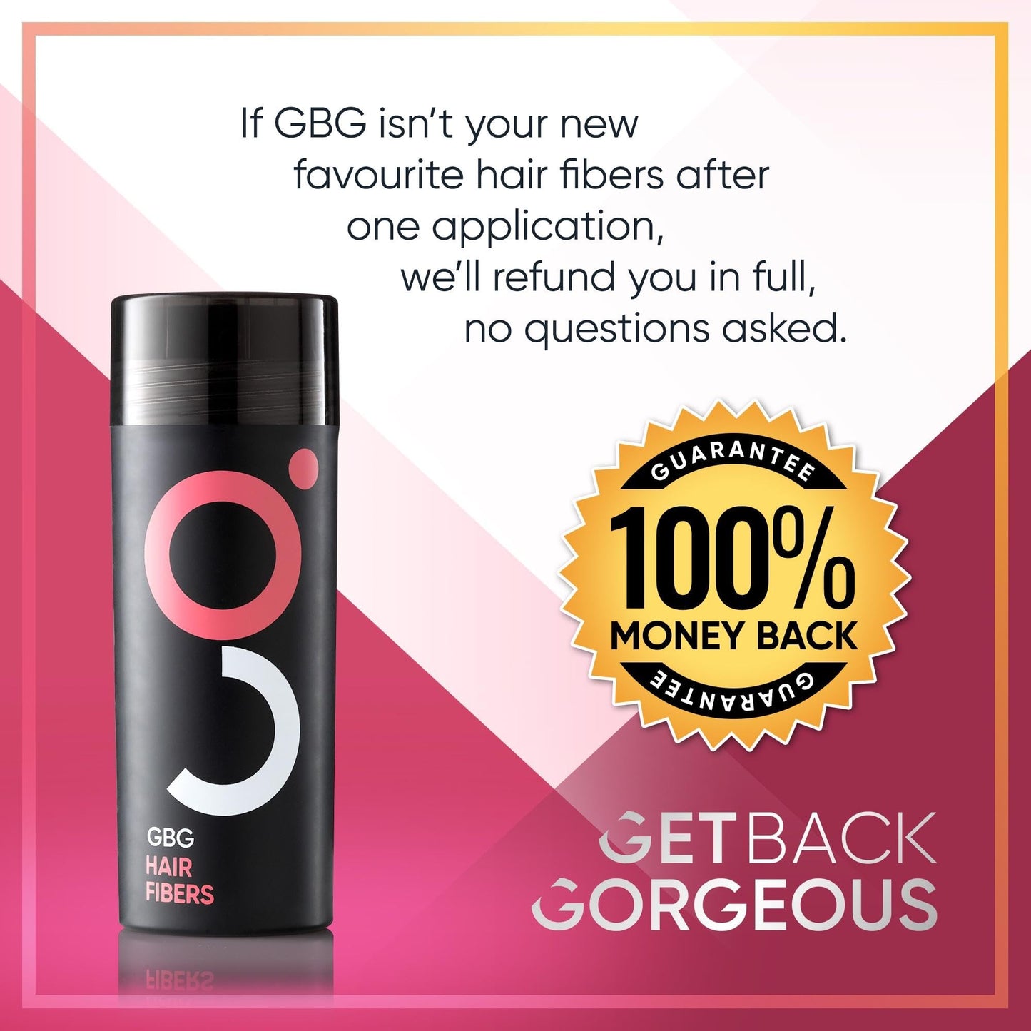 GBG Womens Hair Fibers for Thinning Hair - Cruelty Free - Hair Powder for Fine Hair - Instantly Thick in 30 Seconds, Hair Touch Up, Hair Thickener for Women & Men (Dark Brown) 25g