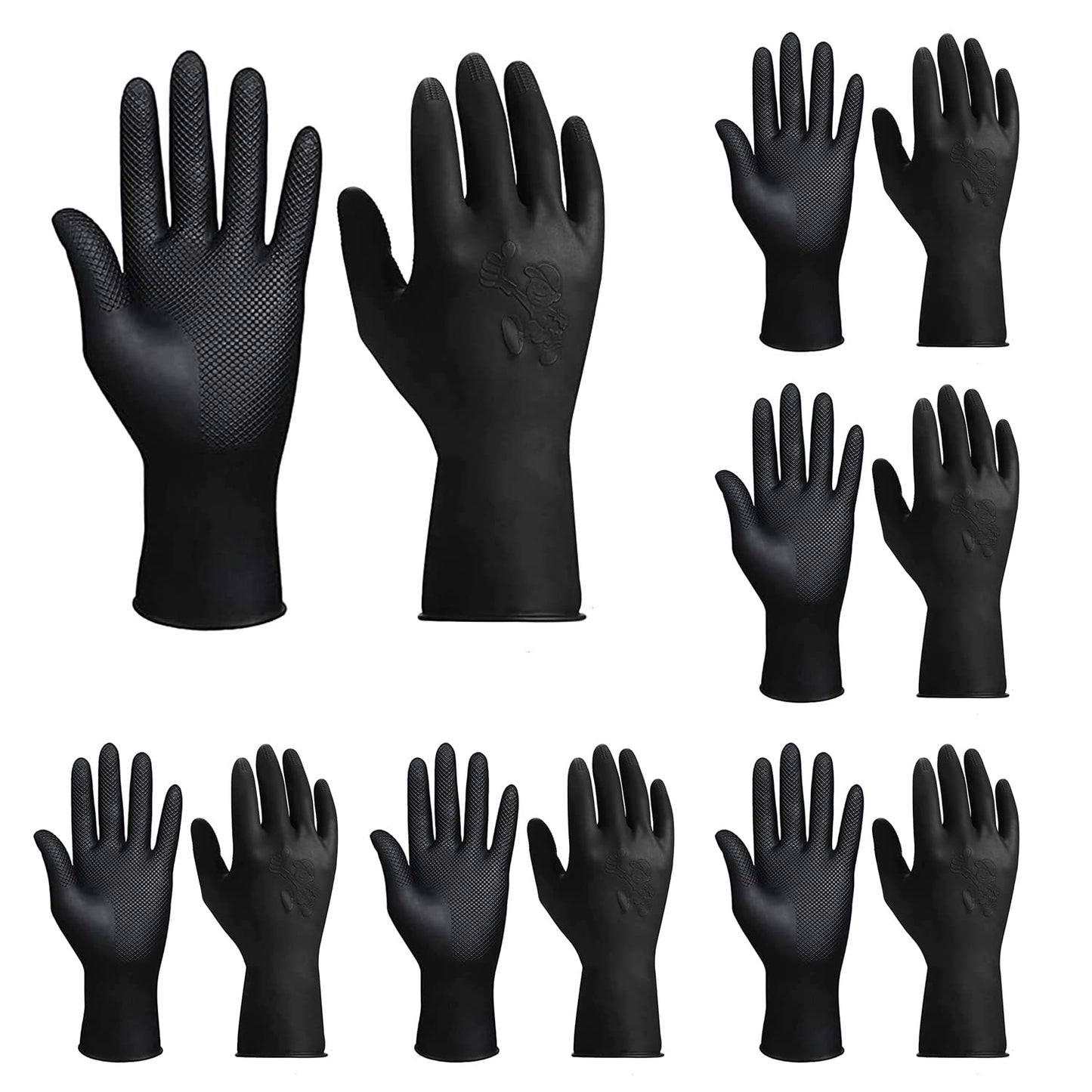 VOVCIG Hair Dye Gloves, 6 Pairs Professional Hair Coloring Accessories Dye Gloves Reusable for Hair Salon Hair Dyeing, 6 Left+6 Right, Black