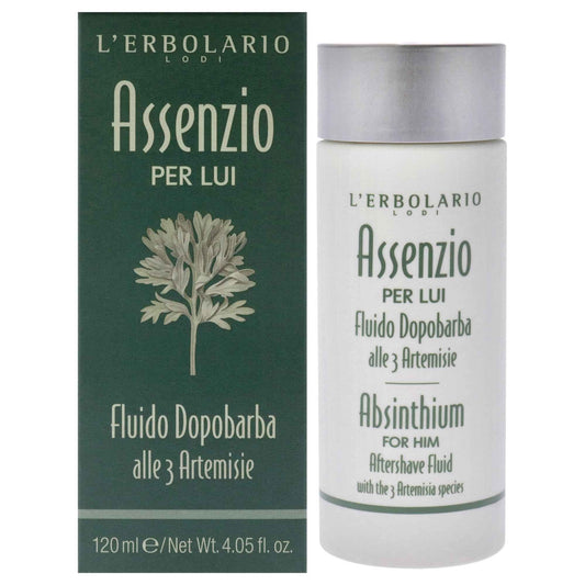L'Erbolario Absinthium Aftershave Fluid - Absinthium, Tarragon And Genepy - Triple Toning, Moisturizing And Astringent Action - Leaves Skin Feeling Fresh, Compact And Nourished - For Men - 4.05 Oz
