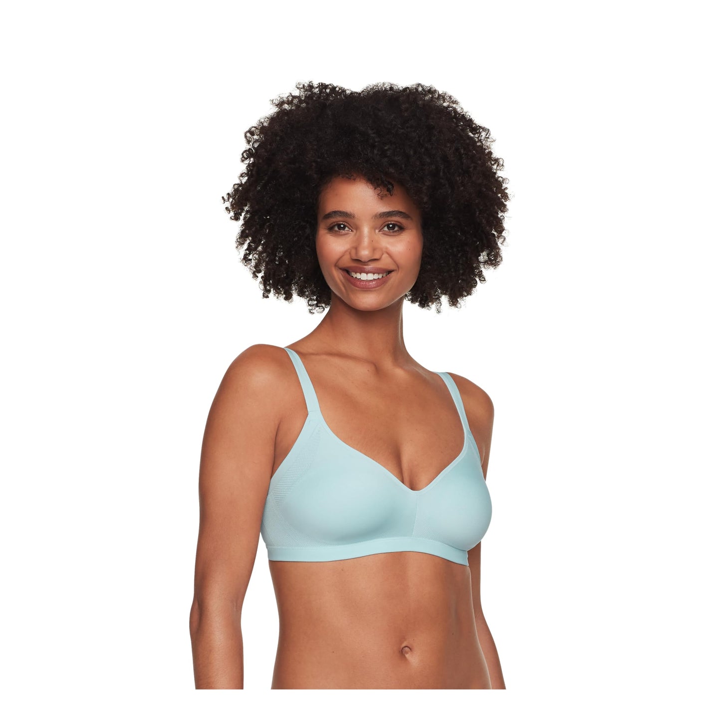 Warner's Women's Easy Does It Underarm Smoothing with Seamless Stretch Wireless Lightly Lined Comfort Bra RM3911A, Summer Sky