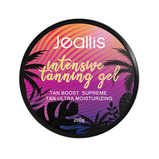 Jeallis Extreme Dark Intensive Tanning Luxe Gel Peach, Tan Accelerator for Outdoor Sun and Tanning Beds, Sun Tan Intensifier Butter with Dark Carrot Sun Tanning Oil for Natural Faster Darker Tan 6.8oz