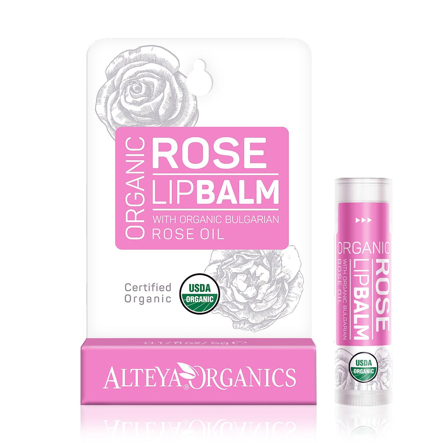 Alteya USDA Organic Bulgarian Rose Lip Balm - 0.16 Oz/ 4.5 g