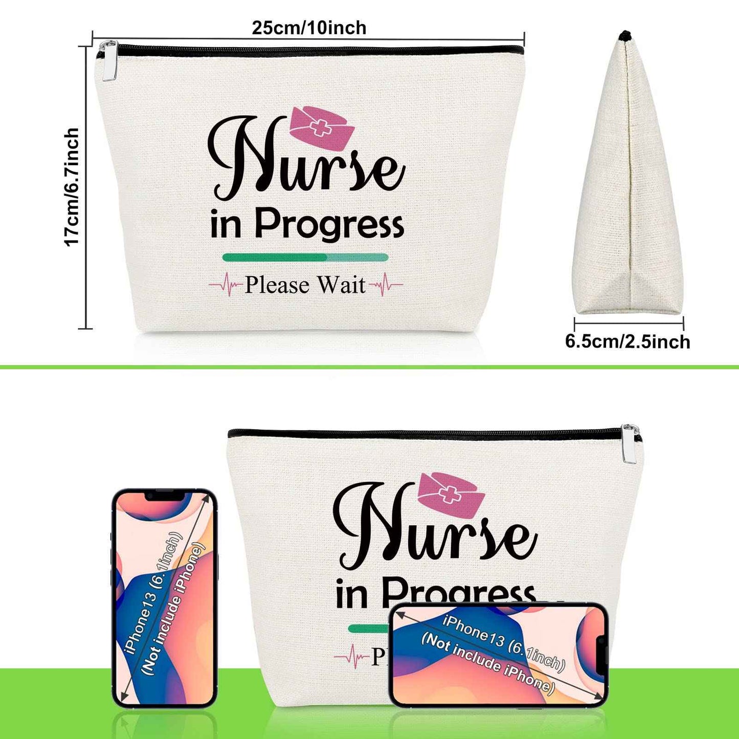 Nurse Inspirational Gifts Nursing Makeup Bags Nurse in Training Gifts for Women Future NP Coworker Encouragement Cosmetic Bag for Nursing Student Daughter Friend Graduation Birthday Travel Pouch