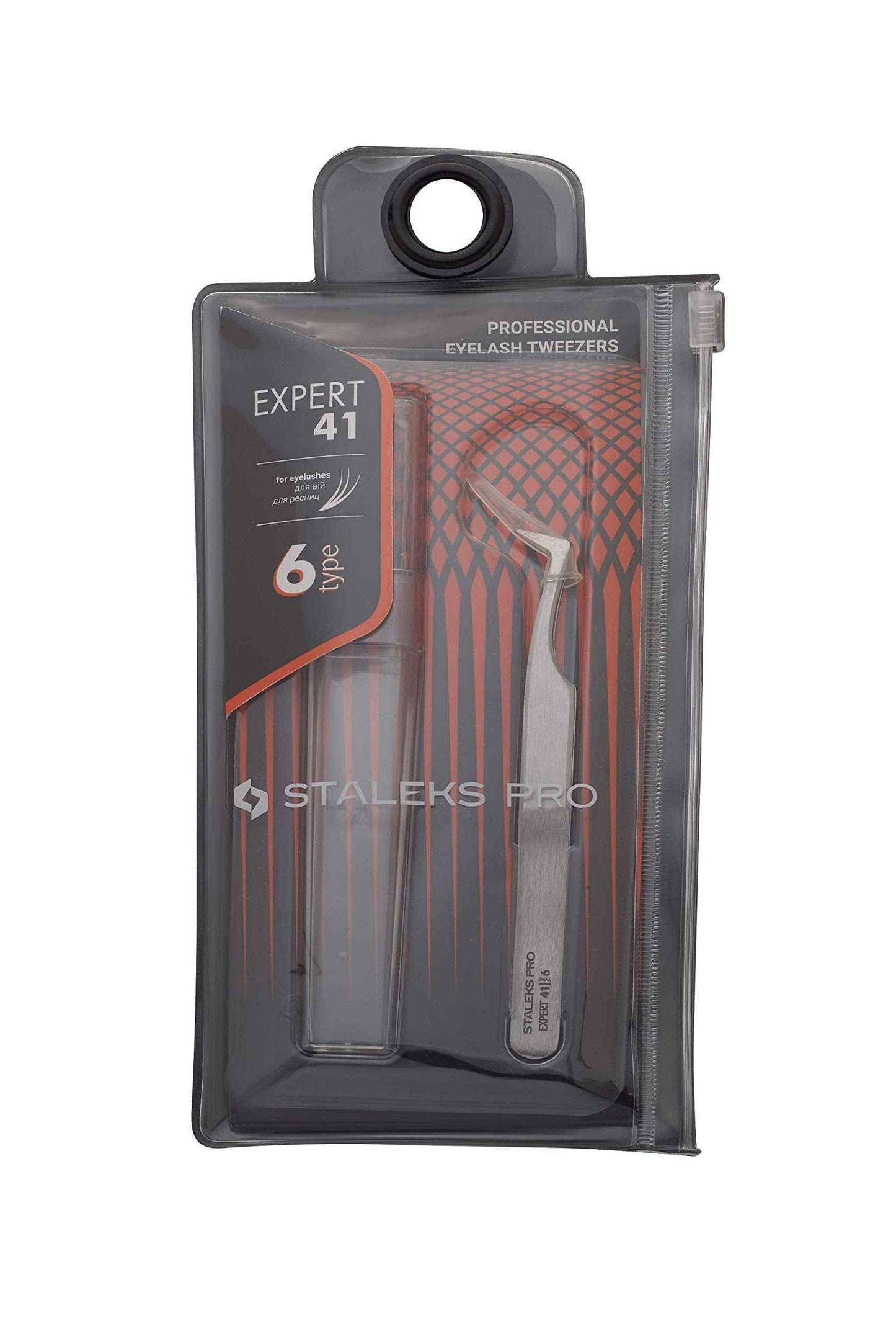 Professional eyelash tweezers EXPERT 41 TYPE 6 (curved tweezers for volume extension,75′) TE-41/6