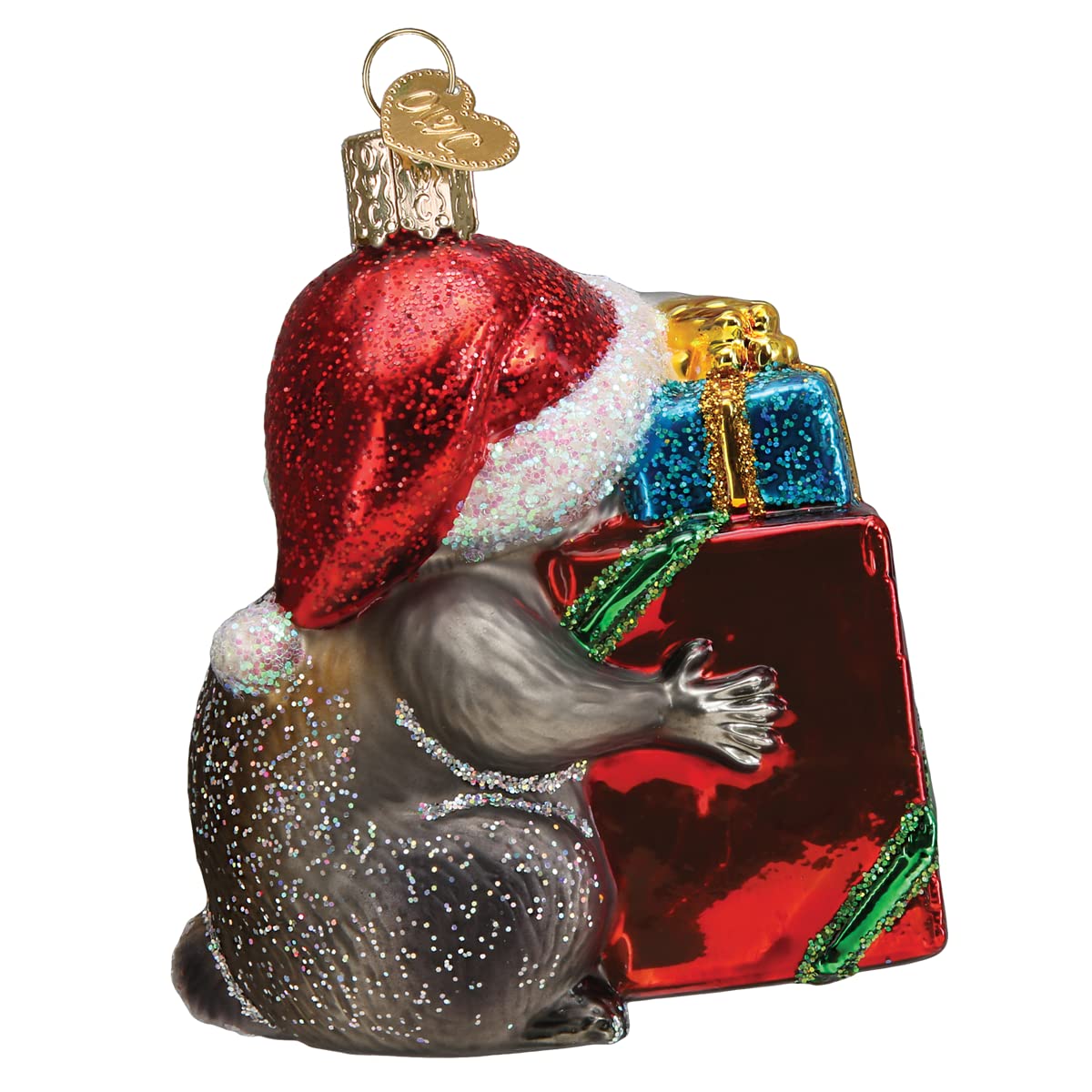 Old World Christmas Christmas Bandit Raccoon Glass Blown Ornament for Christmas Tree