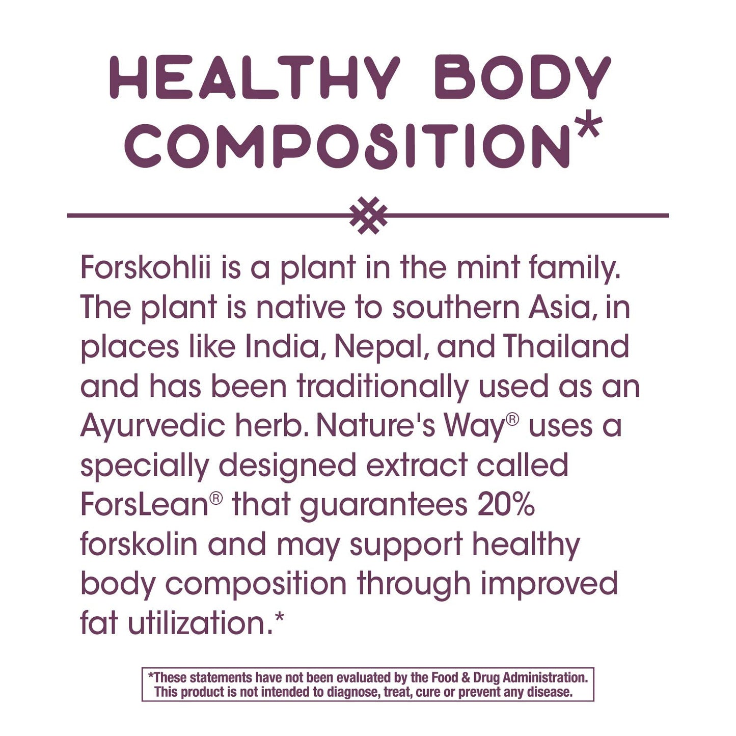 Nature's Way Forskohlii Standardized to Forskolin, Supports Healthy Body Composition*, 60 Vegan Capsules