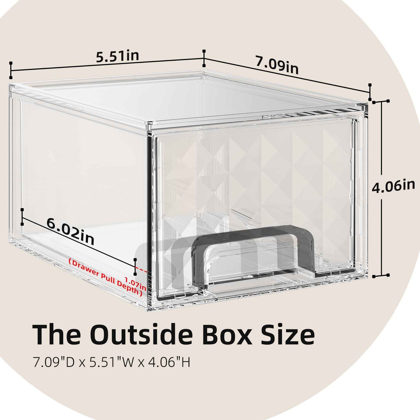 Delamu 6 Pack Stackable Storage Drawers, Makeup Skincare Holder Vanity Storage Organizer, Plastic Drawers For Vanity Desk, Undersink, Kitchen Cabinet, Pantry, Clear, Ideal Christmas Gifts for Girls