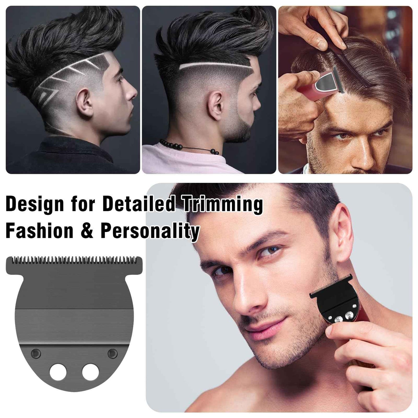 T-Blade Replacement,Trimmer Blade Compatible with oster Finisher Trimmer Model 59 and T-Finisher Trimmer Blades,Wide (Black)