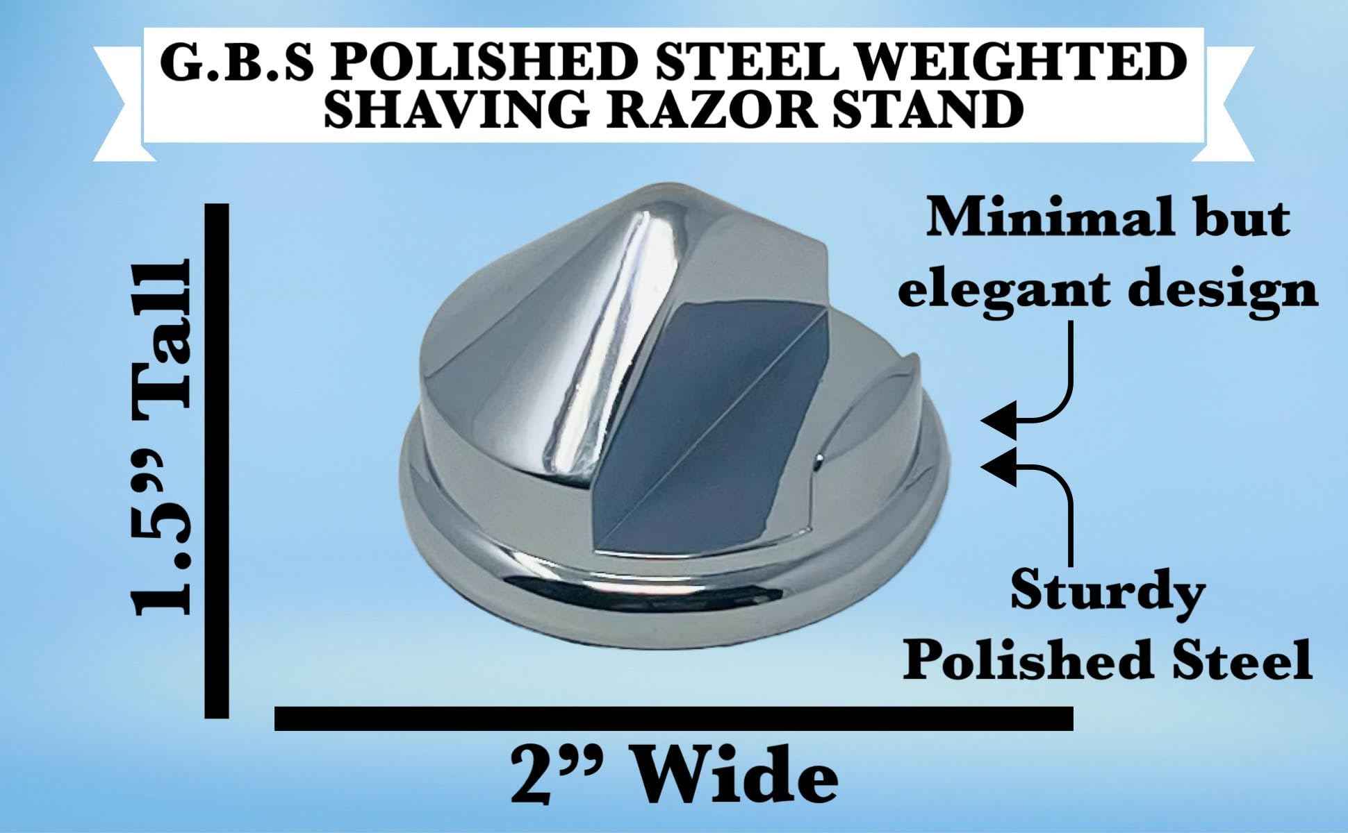 G.B.S Heavy Duty Chrome Base Shaving Razor Stand