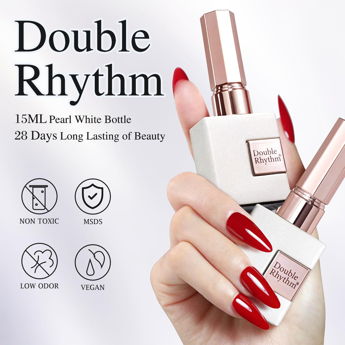 Double Rhythm 15ML Gel Polish Jelly Sheer Pastel Light Milky Color 1 PC 0.53 OZ Bottle UV Nail Polish Art Salon at Home for Women (Dark Red-B-A1378)