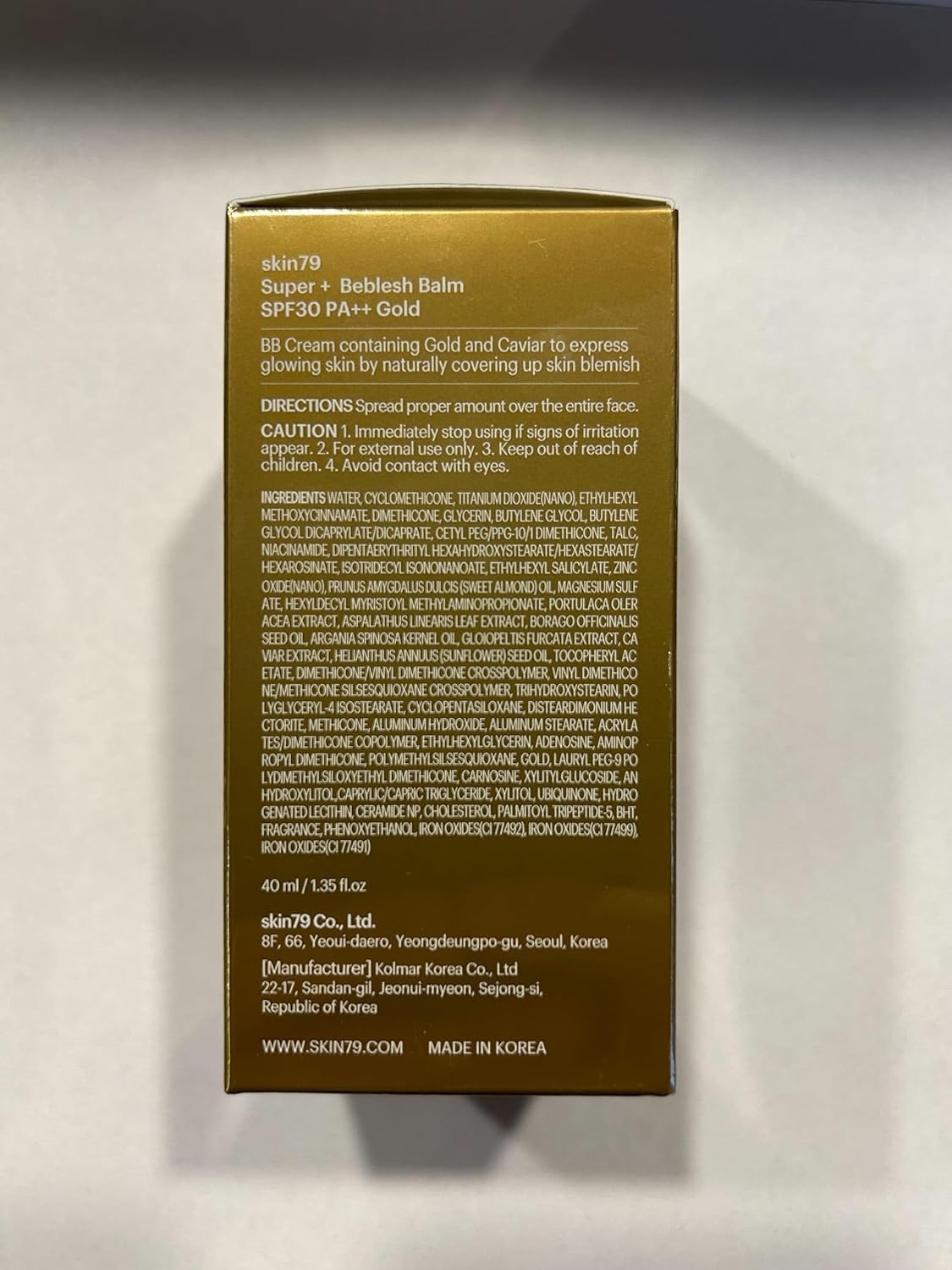 SKIN79 Gold BB Super Plus Beblesh Balm 40g 1 Pack