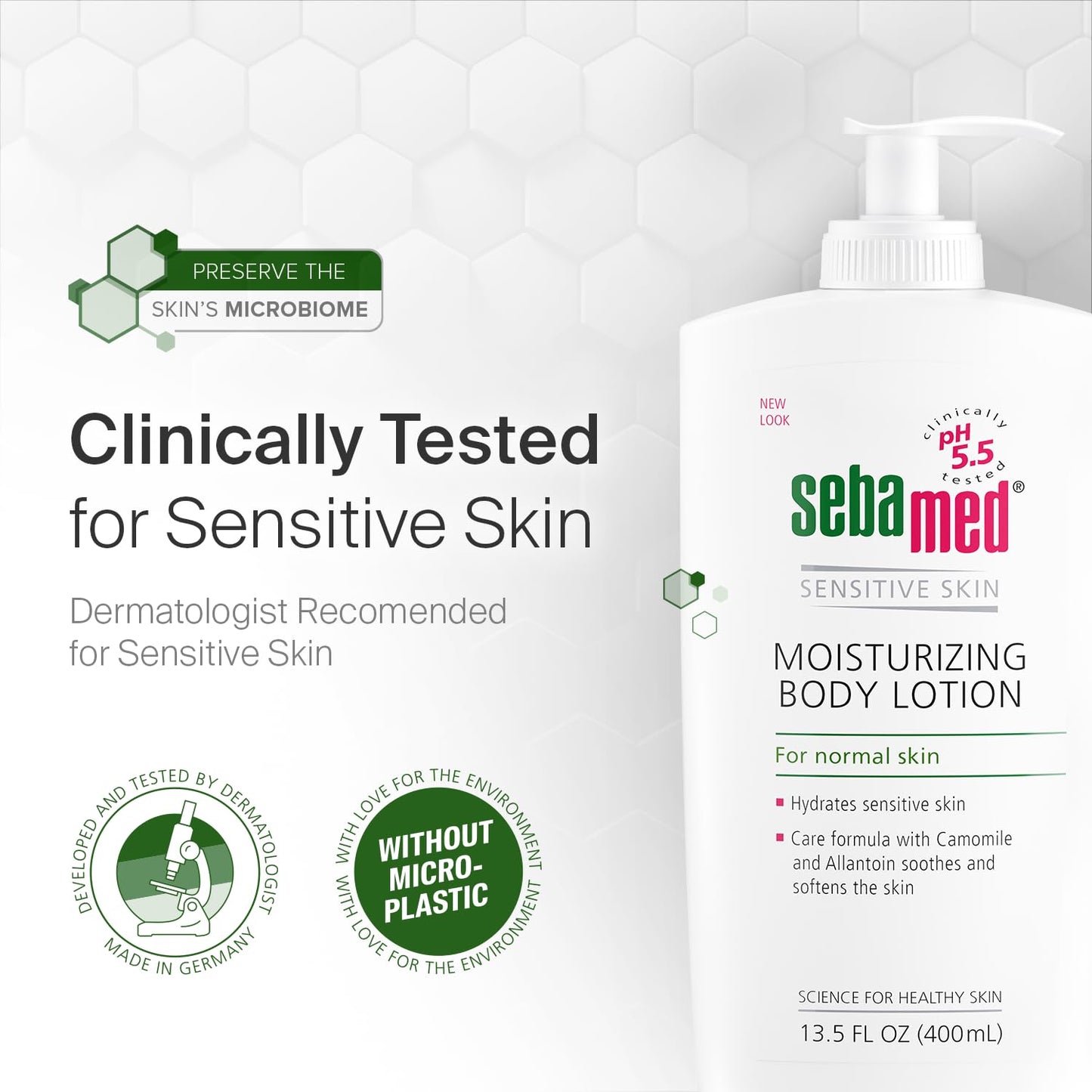 seba med Moisturizing Lotion with Pump pH 5.5 for Sensitive Skin Dermatologist Recommended Moisturizer 13.5 Fluid Ounces (400 Milliliters)