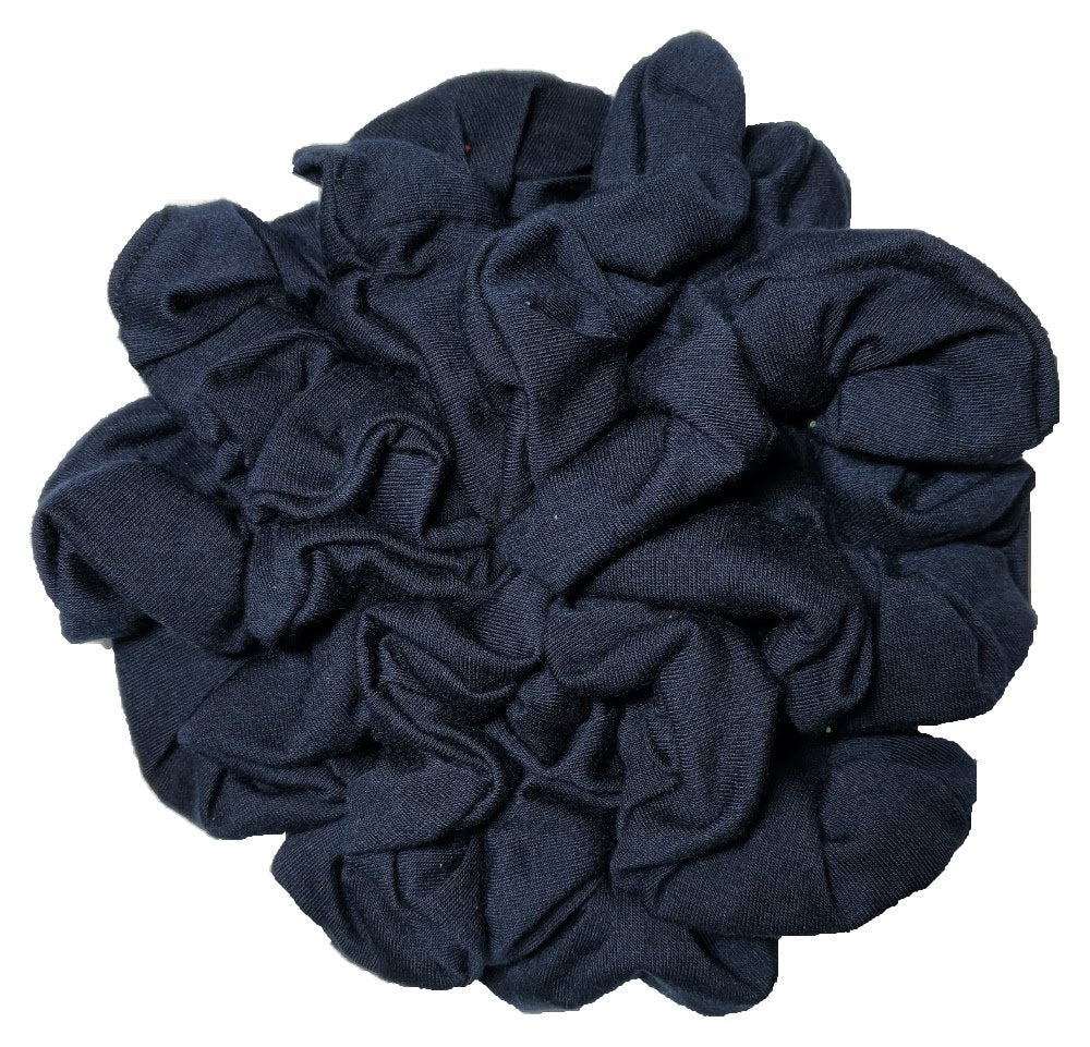 Navy Blue Scrunchie Set, Set of 10 Soft Cotton Scrunchies, Solid Color Packs (Navy Blue)