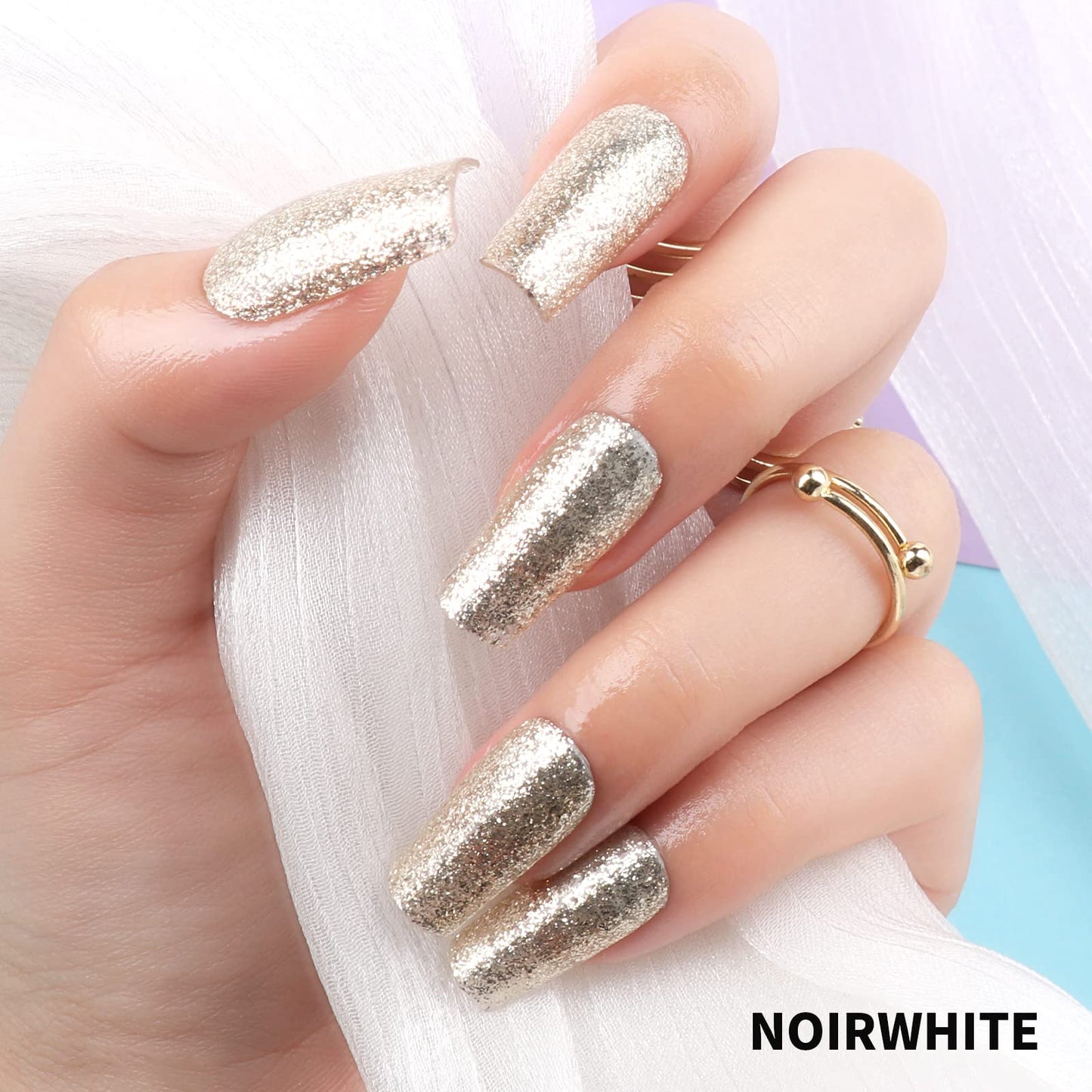 noirwhite Glitter Gel Nail Polish, 6 Colors Shine Gel Nail Polish Set Soak Off UV LED Gold Pink Brown Gel Polish Starter Kit for Home Salon DIY Nail Art Manicure All Season Gel Polish Kit