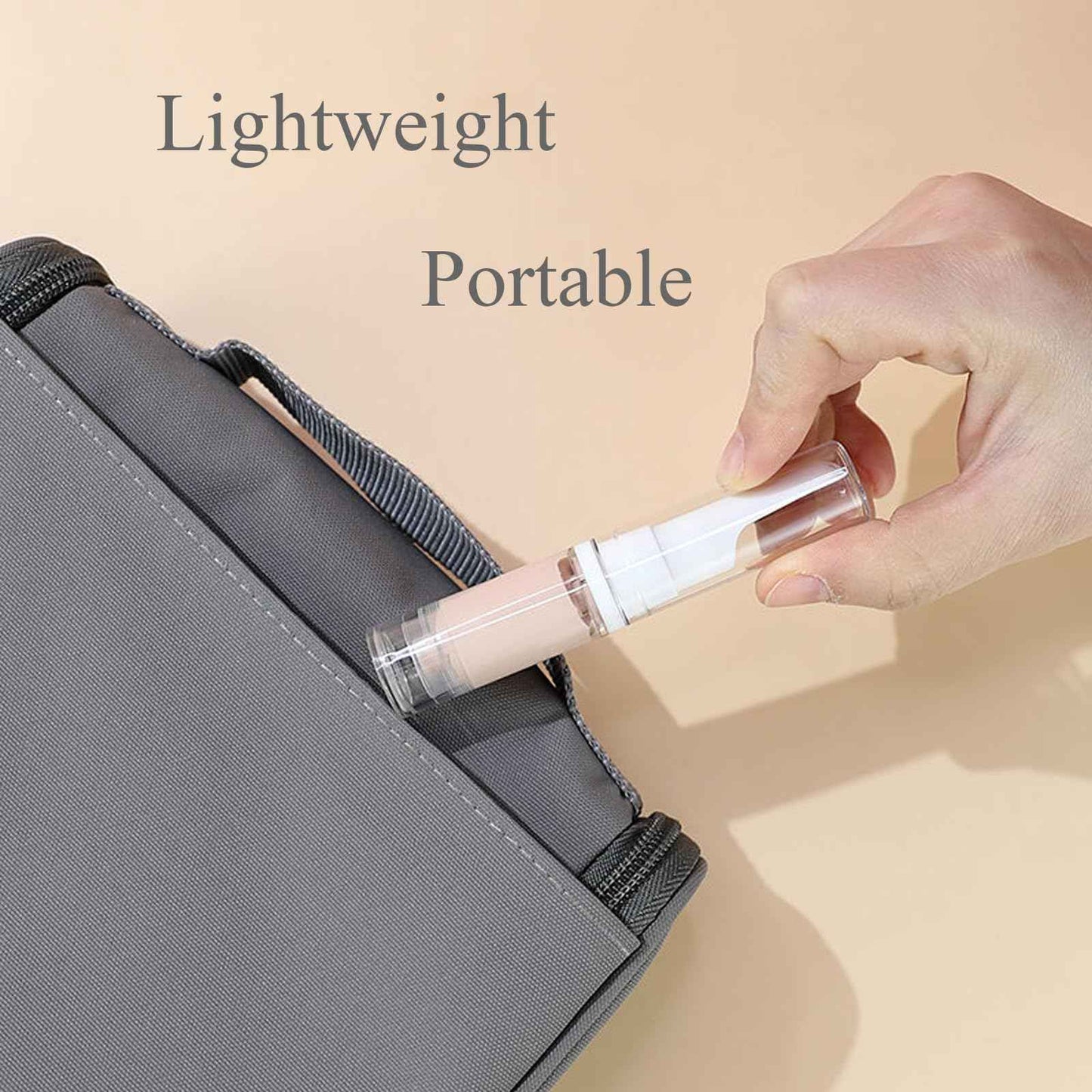 Qeuly 6 Pack Airless Pump Jars Travel Foundation Container, Travel Size Eye Cream Dispenser Empty Refillable Cosmetic Pump Bottles for Lotion Skincare Serum 5ml