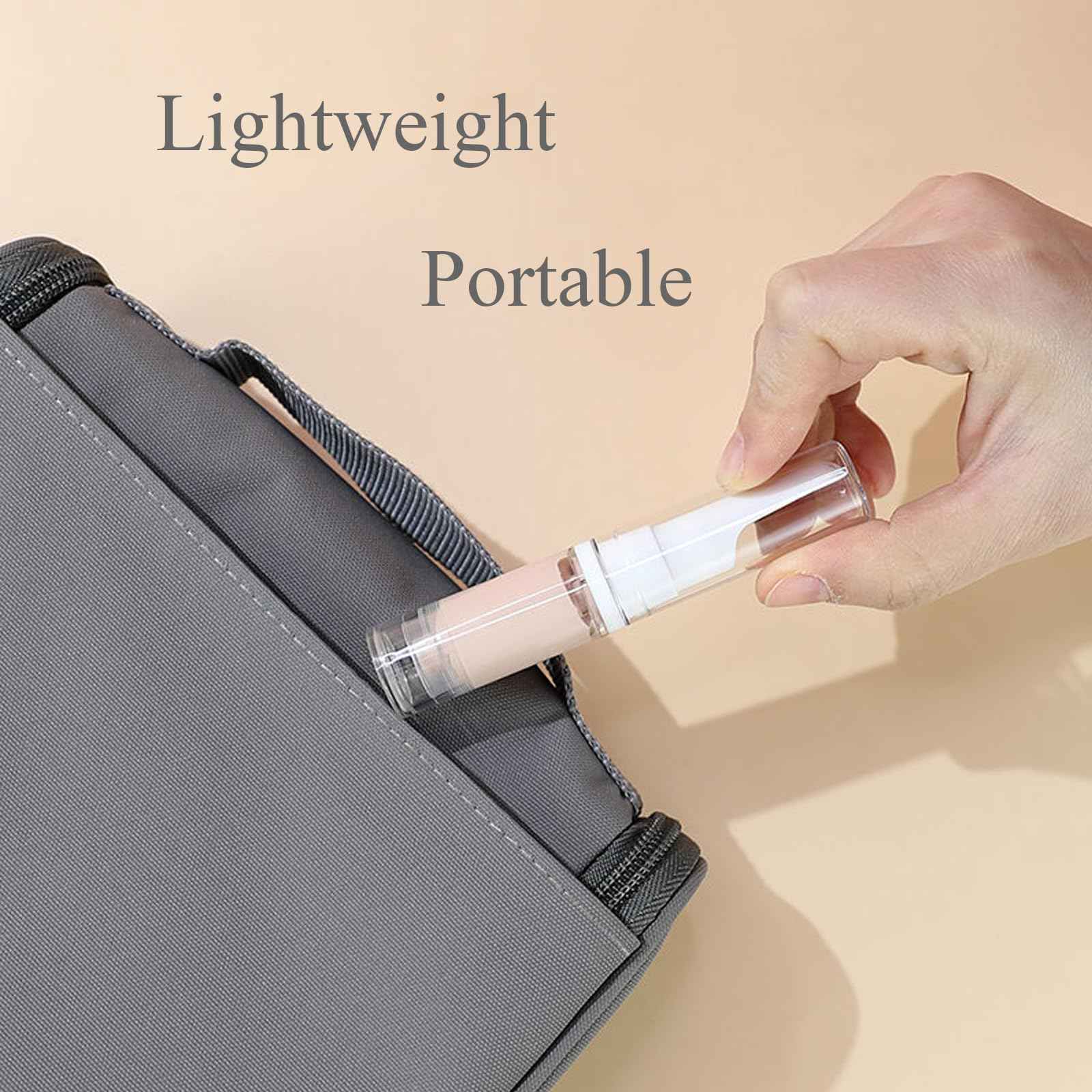 Qeuly 6 Pack Airless Pump Jars Travel Foundation Container, Travel Size Eye Cream Dispenser Empty Refillable Cosmetic Pump Bottles for Lotion Skincare Serum 5ml