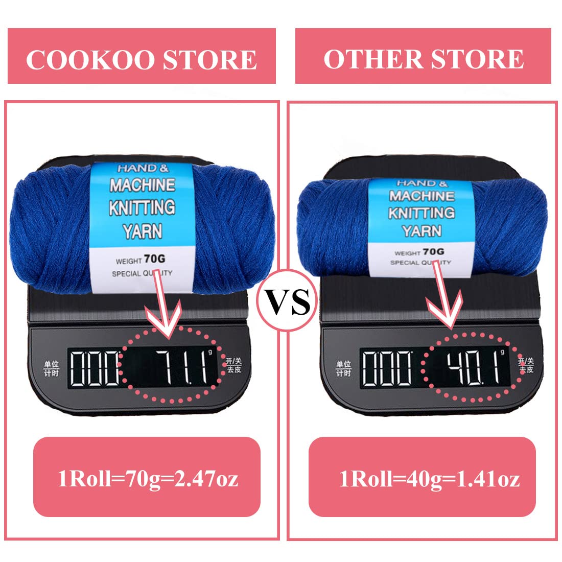 COOKOO 2 Roll Blue Brazilian Wool Hair for Senegalese Twist Box Braids Faux Locs Jumbo Braids African Hair Braiding Dreadlocks Twist Wraps Synthetic Hair Extensions 70G/Roll(Blue#)