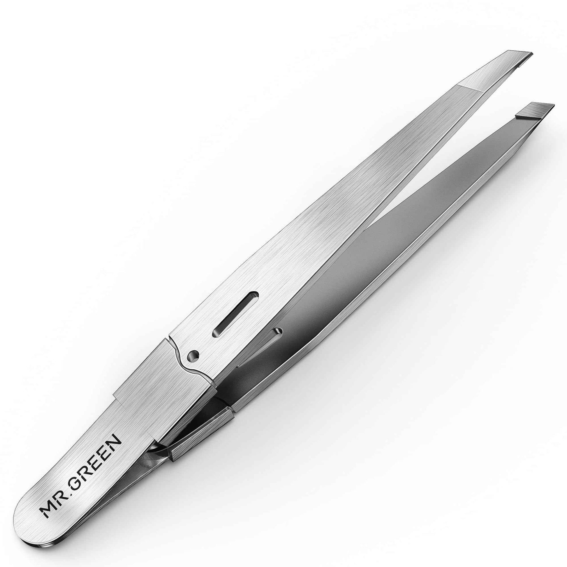 MR.GREEN Tweezers for Facial Hair Women, Professional Precision Eyebrow Tweezers for Women and Men, Stainless Steel Slanted Hair Removal Tweezers, Eyebrow Plucker, Ingrown hair tweezers