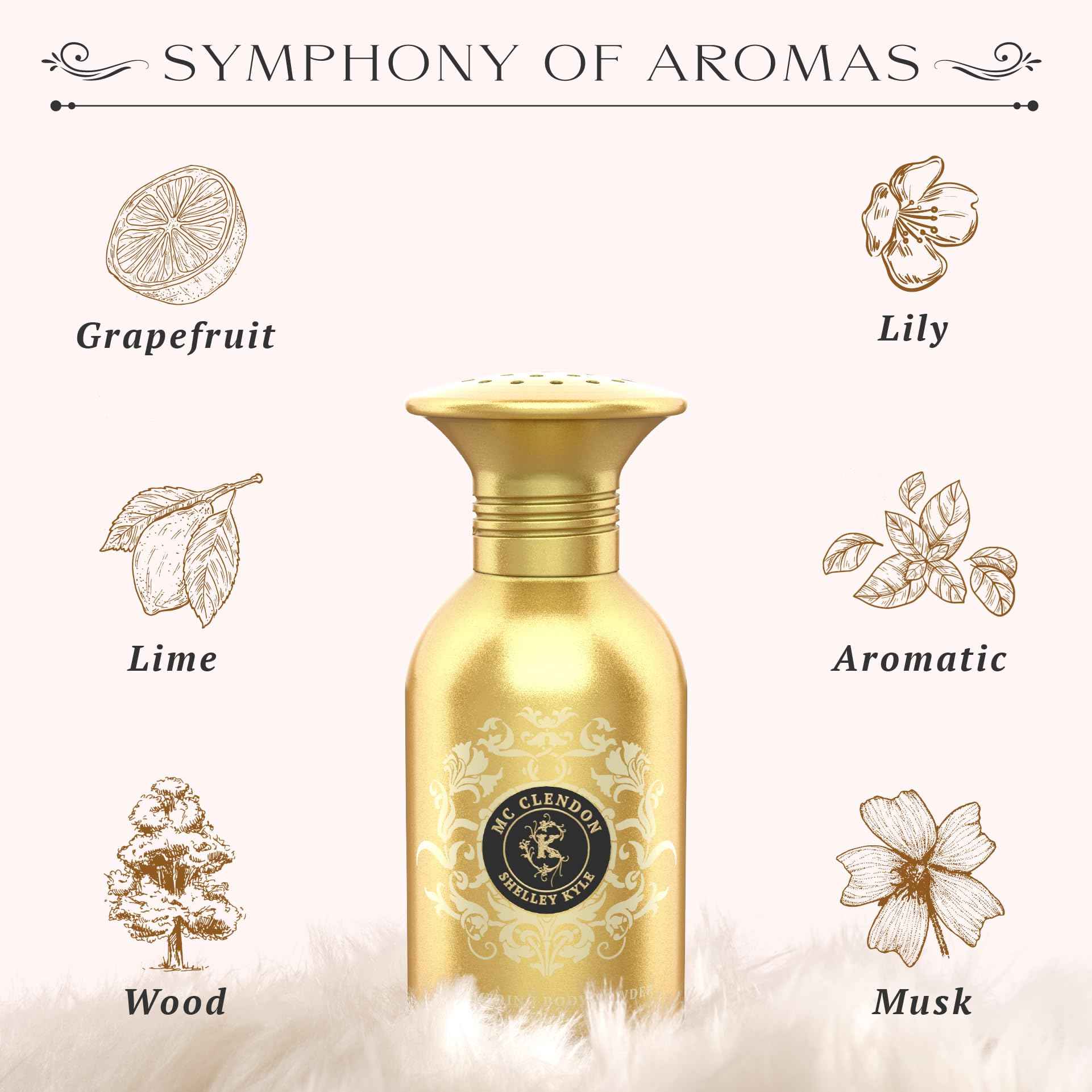 Mcclendon Talc Free Shimmer Powder, Body Powder, Dusting Powder, Leaves Skin Soft, Dry, Smooth, and Shimmering, 48g