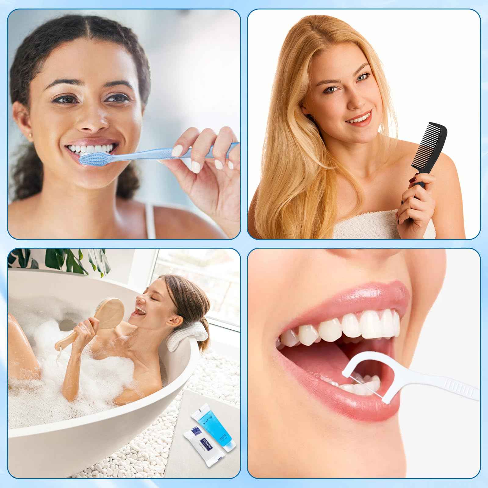 HQSLsund Basic Toiletry Kits, Individually Packed, Personal Hygiene Kit Bulk Homeless Care Package Supplies Travel Size Toiletry Kit for Men Women Charity Reusable Toiletry Bag (Pack of 10)