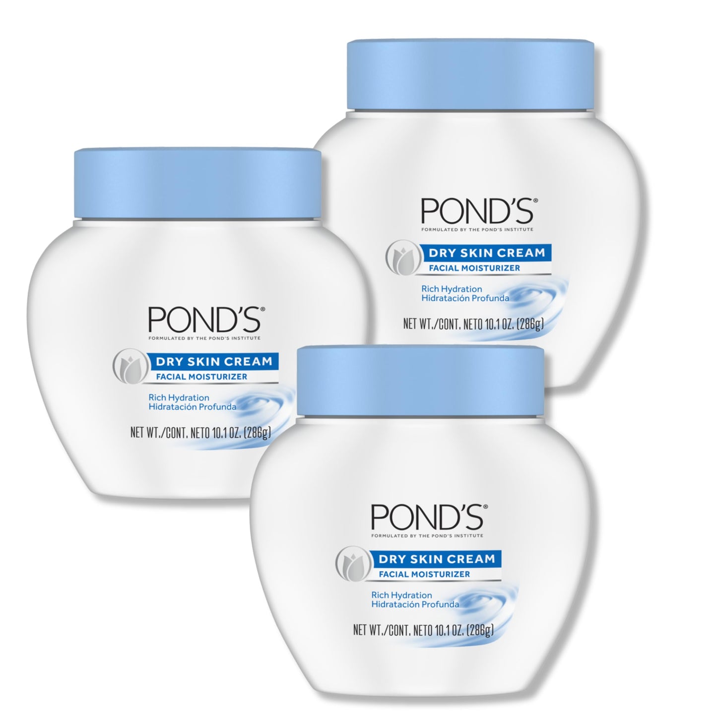 POND'S Dry Skin Cream, Face Moisturizer for Women, Daily Skin Care Facial Moisturizer Cream for Dry Skin 10.1 oz 3 Pack