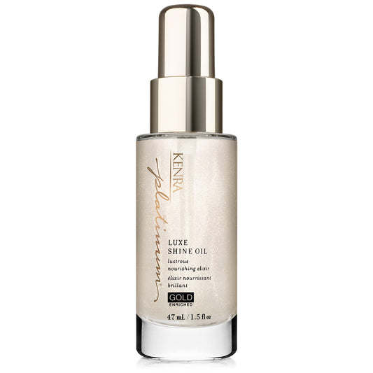 Kenra Professional Platinum Luxe Shine Oil | Gold Enriched Nourishing Elixir |Enhances Shine & Manageability | Thermal Protection Up To 450F | Medium To Coarse Hair | 1.5 fl. Oz