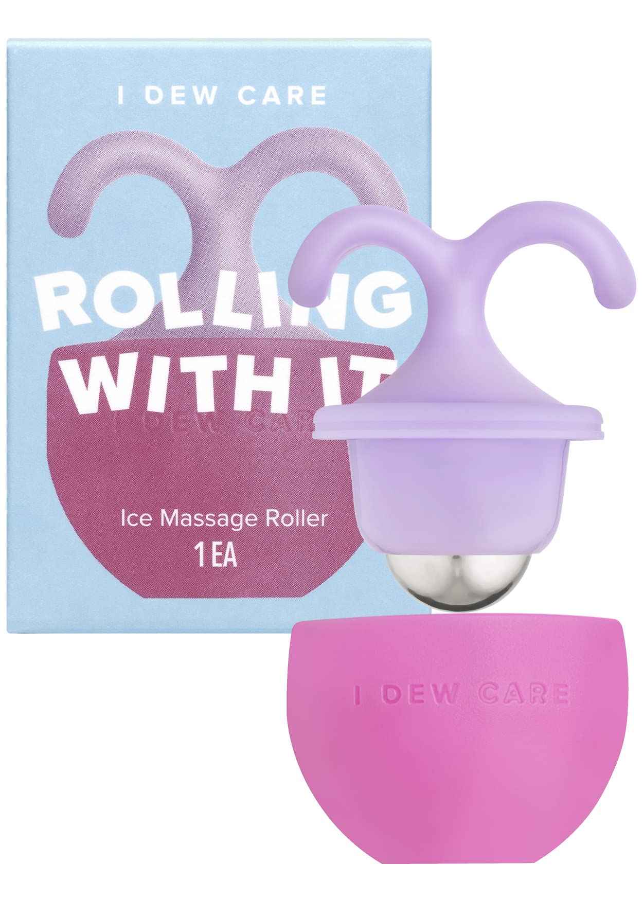 I DEW CARE Rolling With It | Reusable and Hygenic Cooling Facial Roller + Emergency Skin Care Kit - Ready Aim Clear Bundle