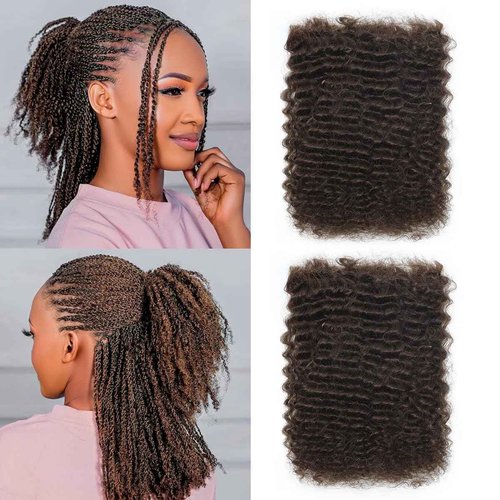 Afro Kinkys Bulk Human Hair for Permanent Micro Locs/Twists/Braids/Repair MChocolate Brown 4C Afro Kinky Curly Bulk Human Hair 12 Inch 50g/pack