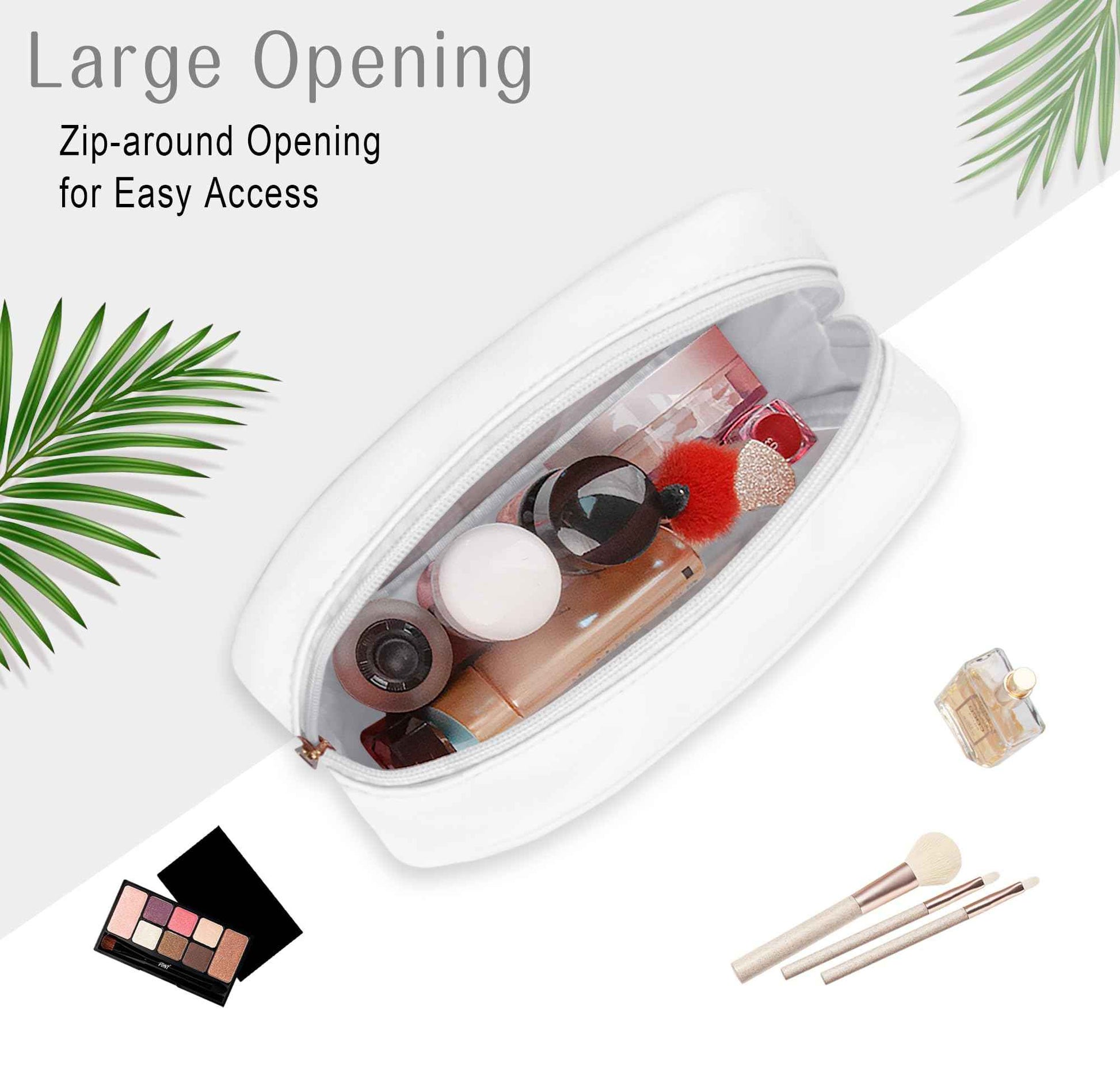 Ebbniur TSA Toiletry Bag Clear Makeup Bag Travel Essentials Cosmetic Bag for Men and Women White 2Pcs