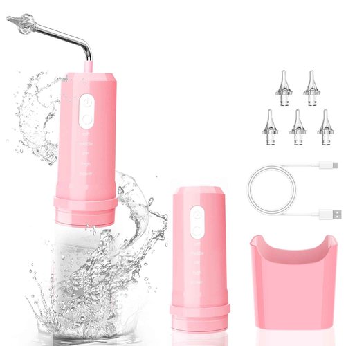 Ear Wax Removal, Ear Cleaning Kit, Electric Ear Cleaning with 4 Pressure Modes, 6 Reusable Replacement Tips, Pink