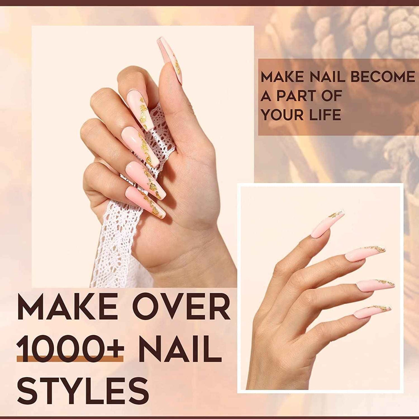 MODELONES Dip Powder Nail Kit Starter-12 Nude Colors French Style Dipping Powder with Base Top Coat 2 in 1 Set, Essential Manicure Nail Art System No Lamp Needed