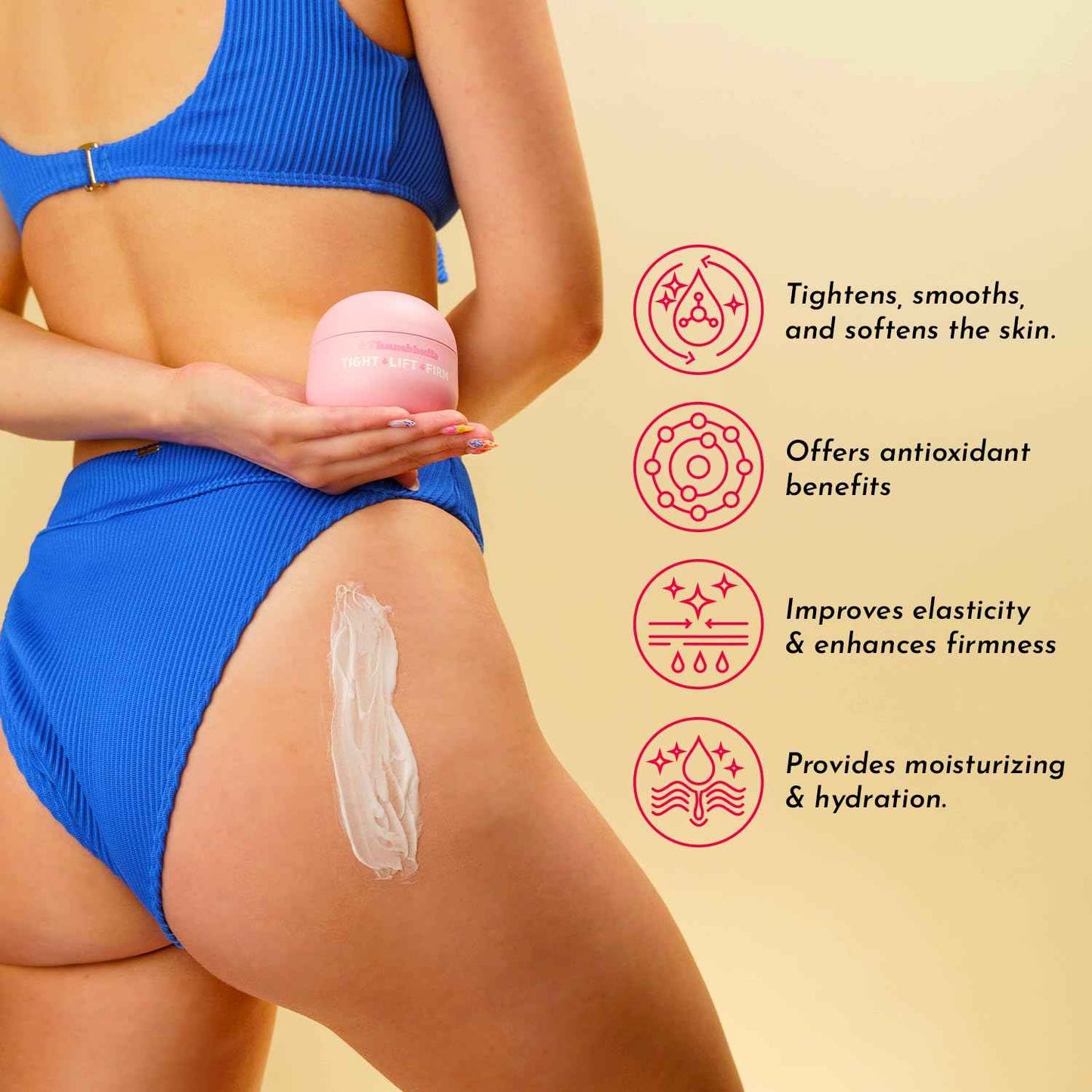Thumbbutts Booty Firming & Lifting body cream, Bum & Firm Lotion for Women, Beauty Bum Cellulite Lotion, Butt Firming & Tightening body cream, Firm & Lift Booty Cellulite Butt Mask