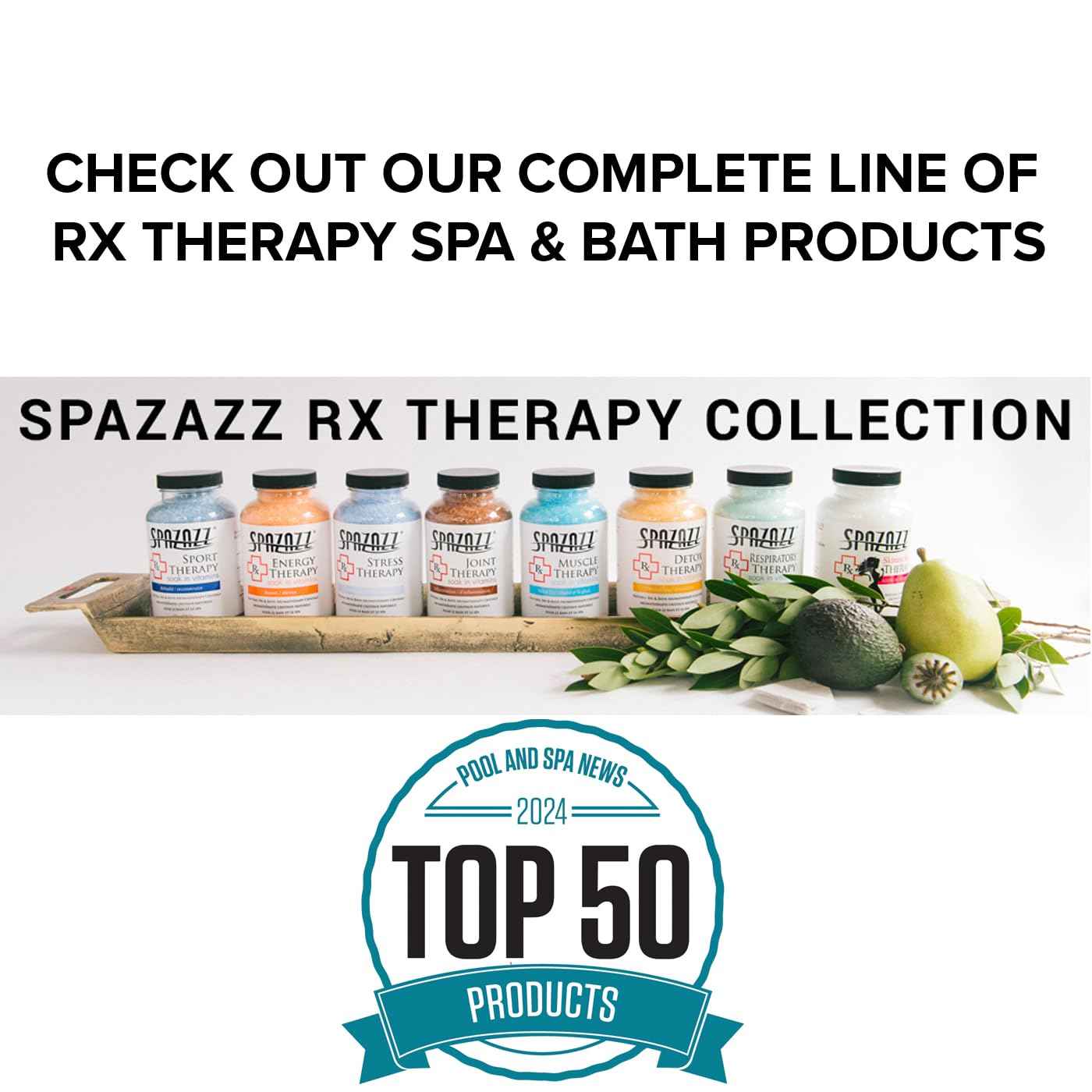 Spazazz RX Therapy Hot Tub Spa and Bath Aromatherapy Salt Crystals 4oz 8 Pack Sample Bundle Includes Muscle - Joint - Detox - Stress - Respiratory - Sport -Sleep - Energy. Great for Muscles & Joints