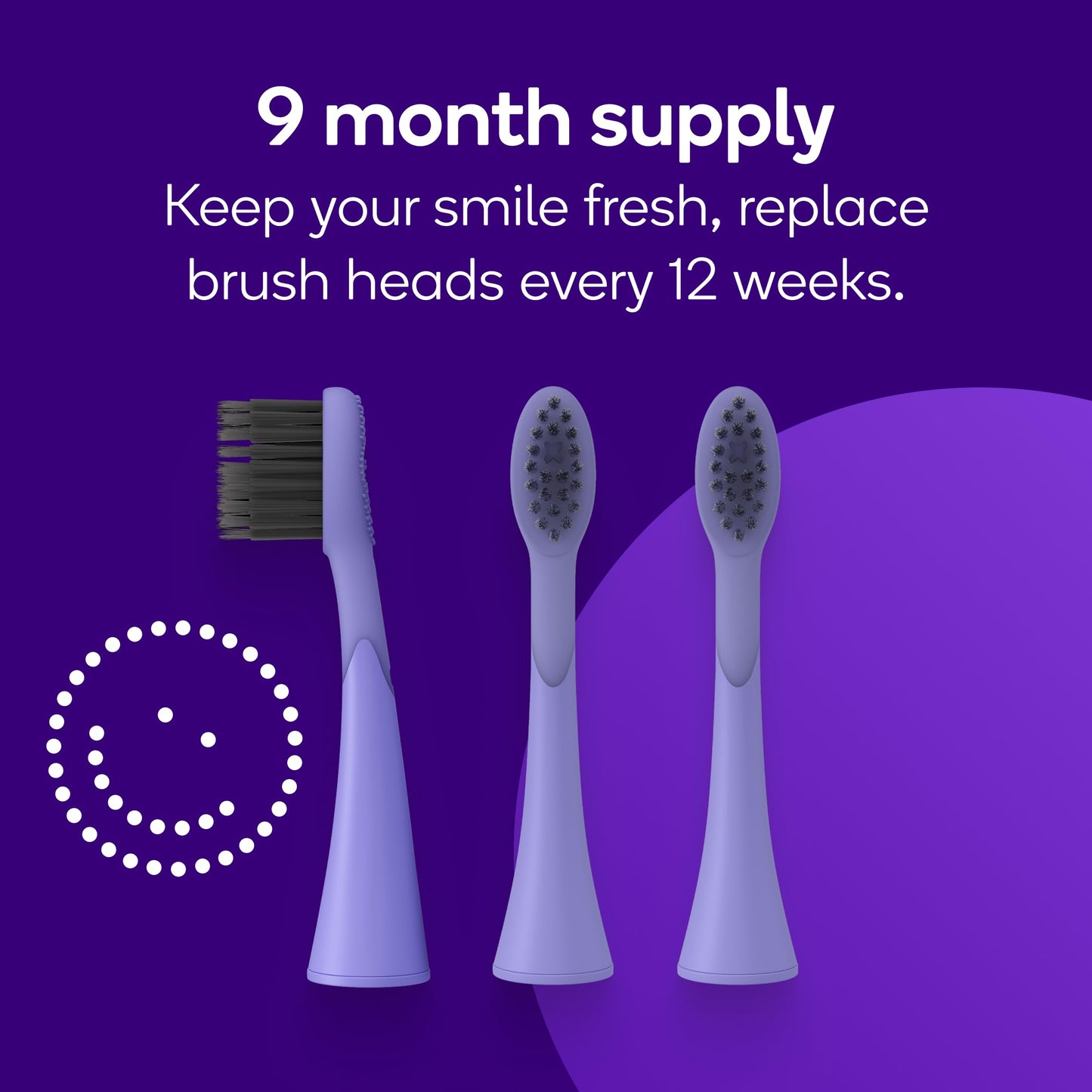 BURST Genuine Replacement Heads for Original Sonic Electric Toothbrush (Lavender/3 Pack) | Ultra Soft Bristles for A Clean Deep | Stain & Plaque Removal