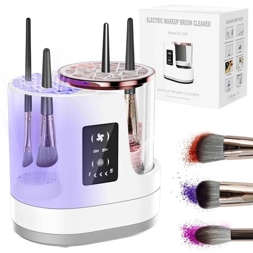 3 IN 1 Electric Makeup Brush Cleaner Machine With Makeup Brush Dryer-Holder-Portable Automatic USB Cosmetic Brushes Cleaner Tool for All Size Beauty Makeup Brush Set,Contour, Eyeshadow, Blush Brush