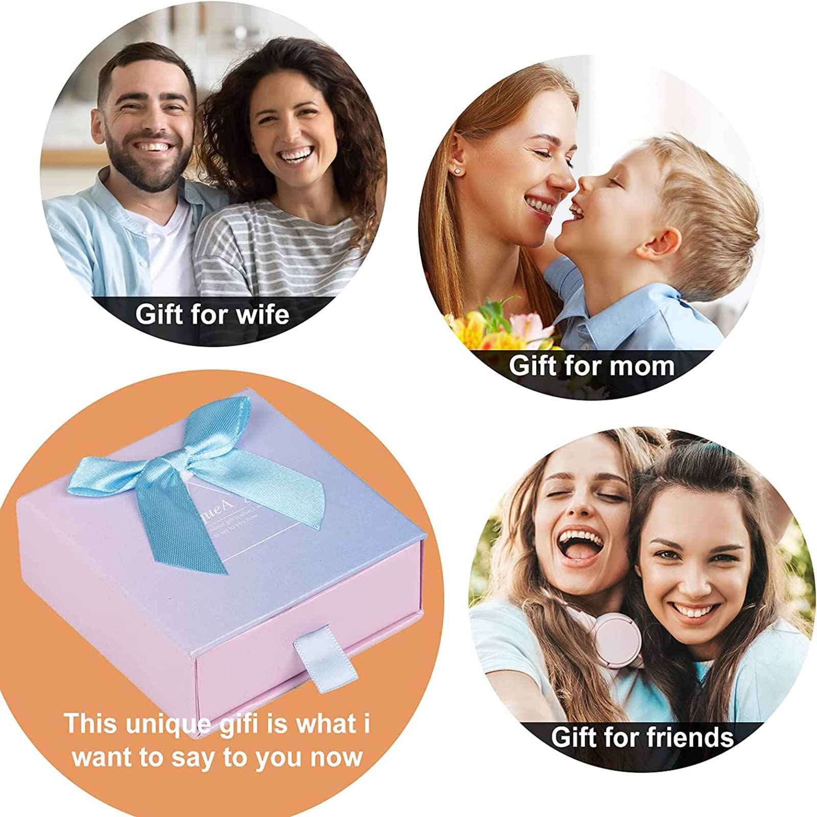 Birthday Gifts for Women－Compact Makeup Mirror,Gifts for Women, Festival,Valentine's Day,Christmas,Mother's Day, Graduation Party,The Gift for mom,Wife,Sister,Daughter,Friend,Classmate … (2-Rose gold)