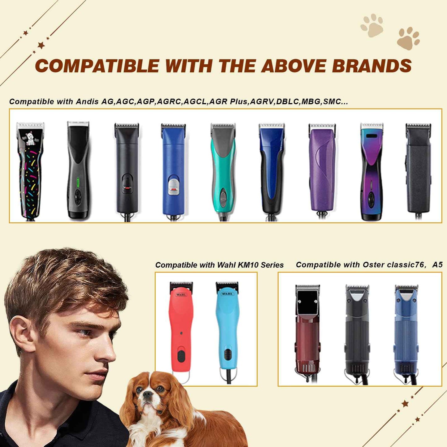 1-1/2# Professional Detachable Replacement Ceramic Blades. Compatible with Oster Classic 76/Power Pro/Power-Teq/Star-Teq Clipper. Compatible with Ainds Clippers. Size: 5/32" Cut Length.