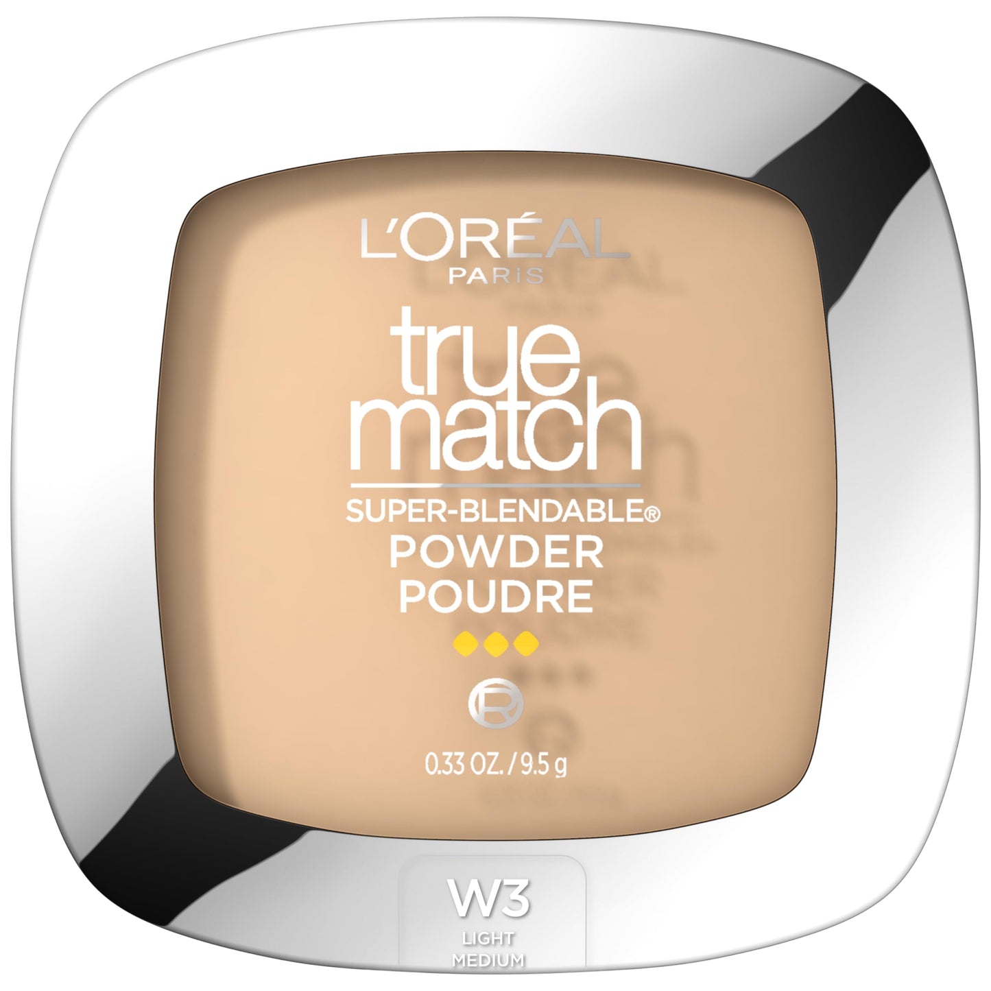 L'Oreal Paris True Match Super Blendable Oil Free Foundation Powder, W3 Light Medium, 0.33 oz, Packaging May Vary