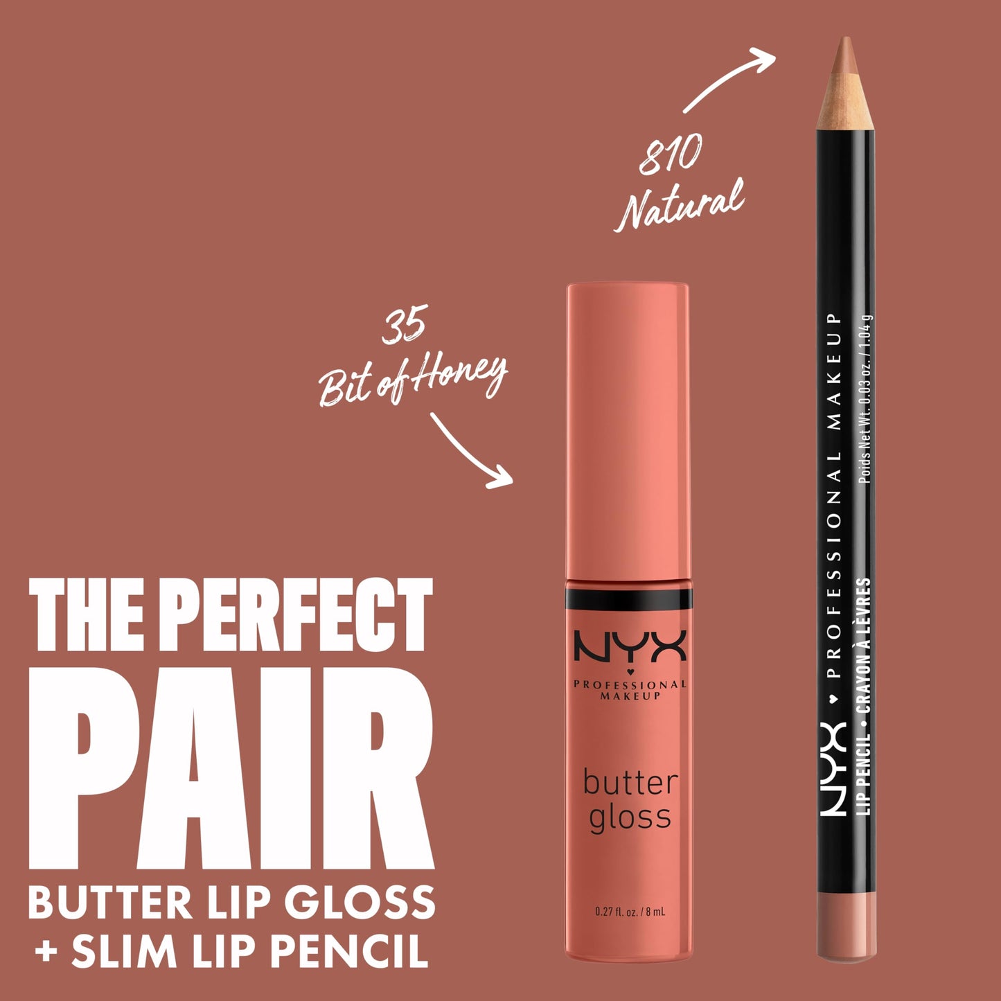 NYX PROFESSIONAL MAKEUP Butter Gloss, Non-Sticky Lip Gloss - Bit Of Honey (Peach Nude)