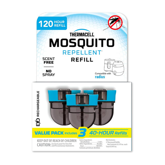 Thermacell Rechargeable Mosquito Repeller Refills; Advanced Repellent Formula Provides 20 foot Protection Zone; Compatible with Thermacell E-Series & Radius Only; No DEET, Spray or Flame