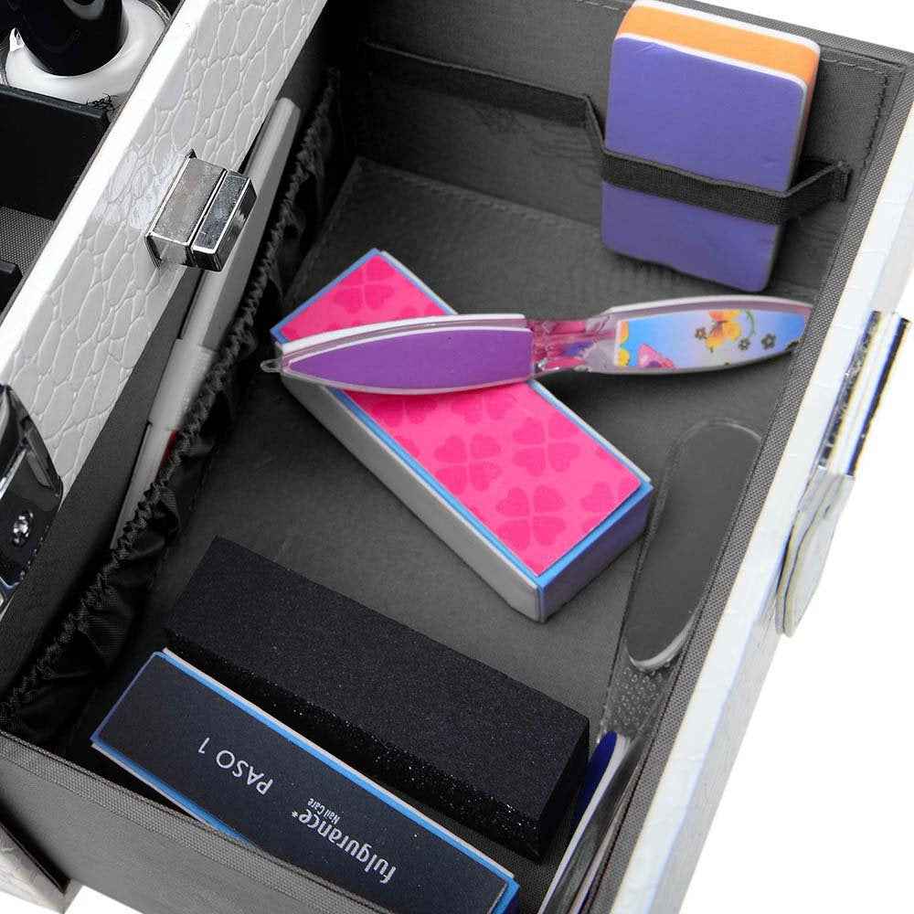 SHANY Color Matters - Makeup Travel Case Nail Accessories Organizer and Makeup Train Case - Makeup Storage Box - White Lily