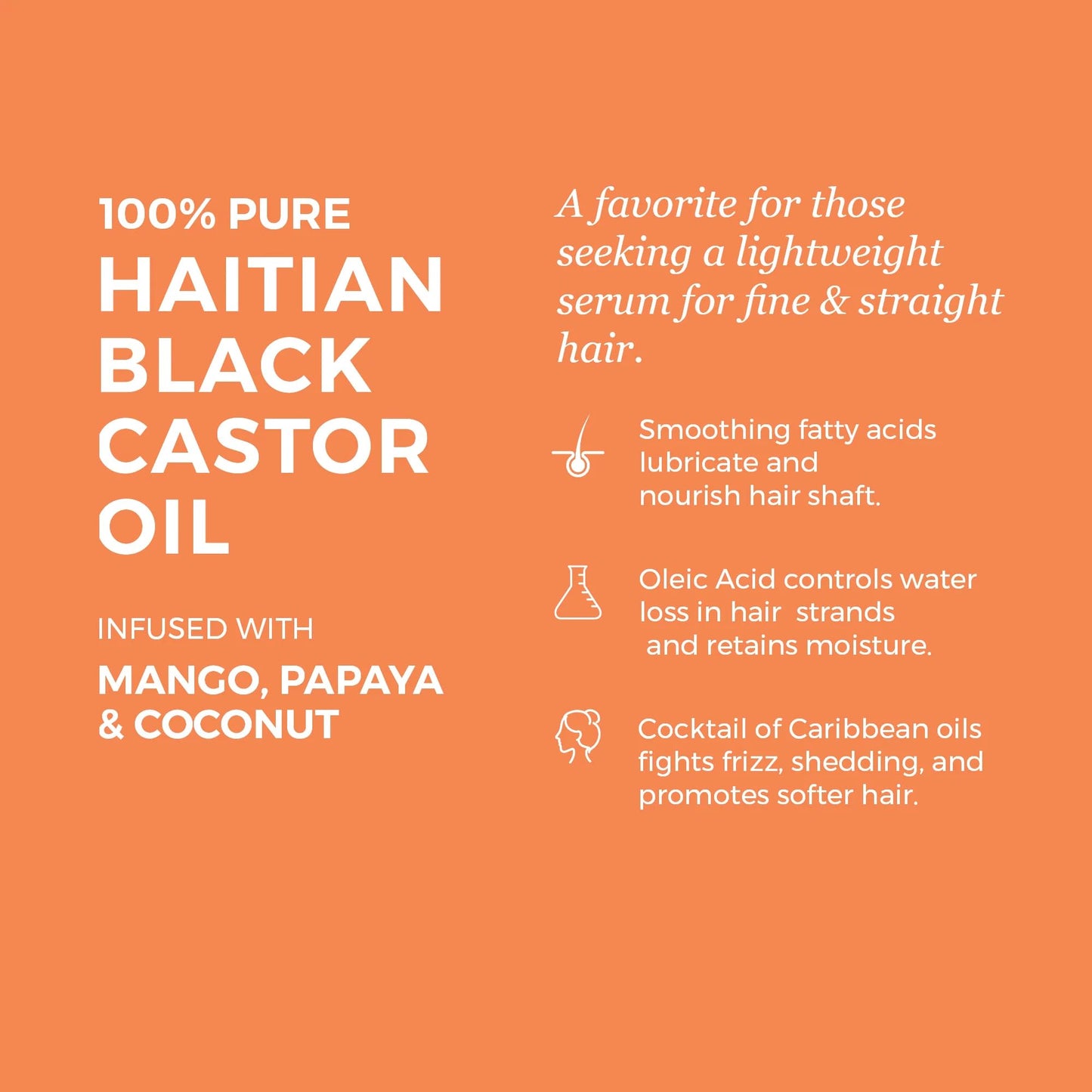 Kreyol Essence - 3.4 Oz Mango Papaya & Coconut Haitian Black Castor Oil - Omega Fatty Acids (3,6,9), Skin, Hair and Body, Hair Growth