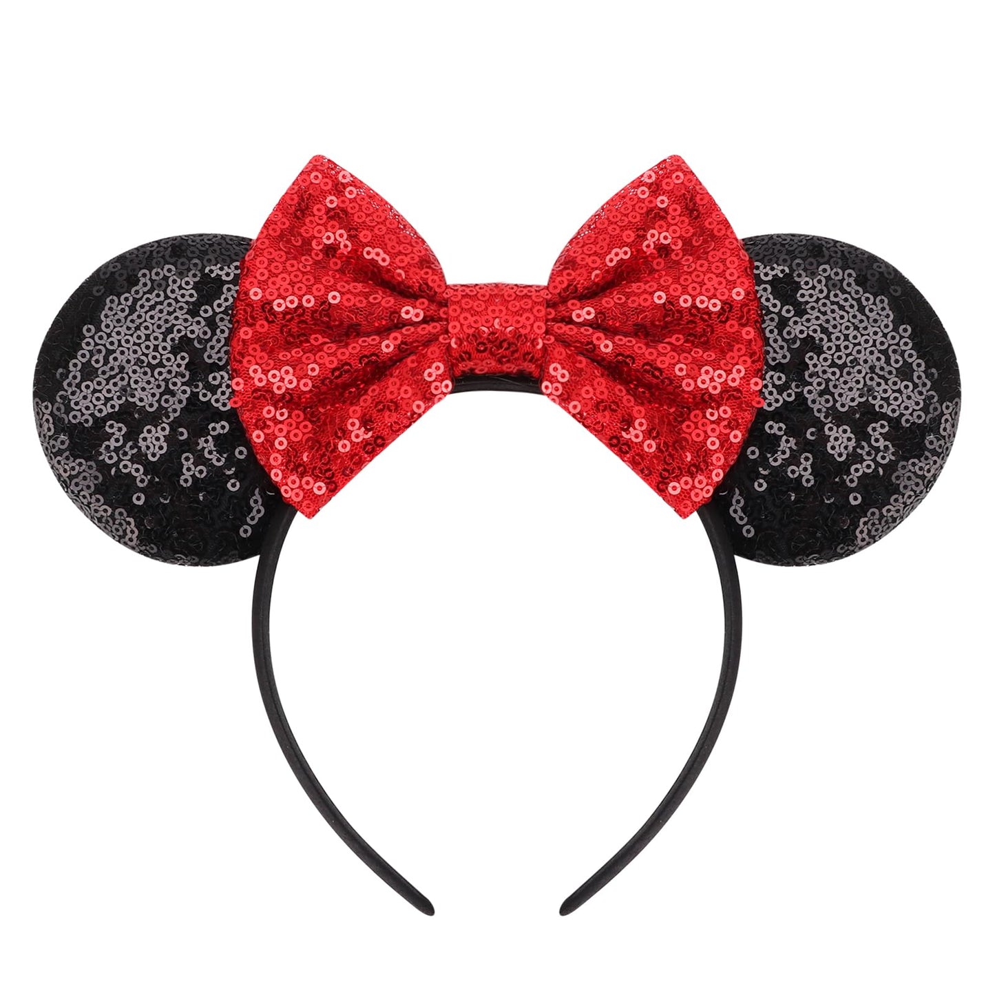 AQOKKA 1 Pcs Mouse Ears Headbands with Bow for Birthday Party, Hair Hoop Party Decoration Cosplay Costume Hair Accessories for Women & Girls