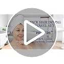Cotton Hair Towel Wraps for Women, 2-Pack, 26x10 Absorbent