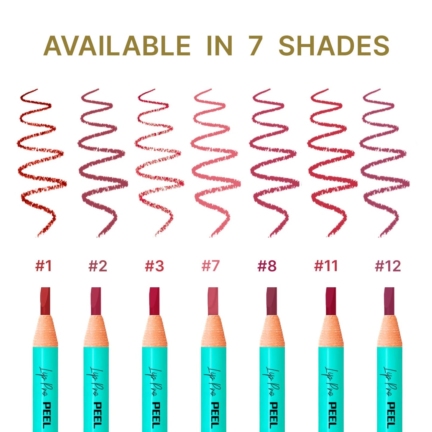 BRAWNA 7 Lip Pro Pencils for Lip Blushing, Brow Mapping, MIcroblading - PMU Pencil with Eyebrow Razor Blade - PMU Supplies - Red