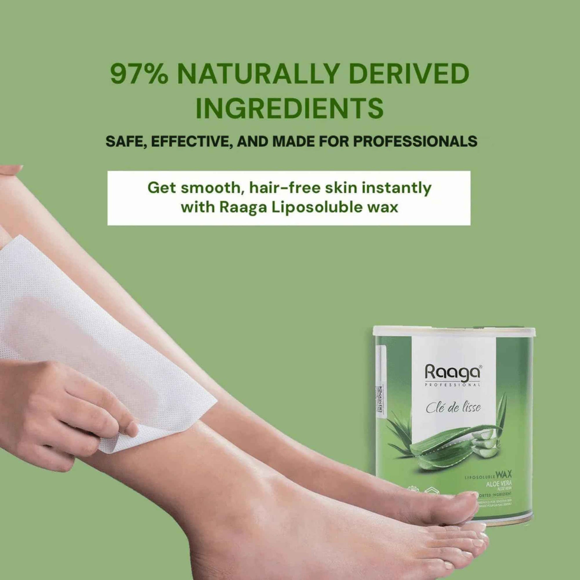 Raaga Professional Aloe Vera Liposoluble Body Wax | Soft Wax for Hair Removal | Gently Removes Unwanted Hair & Tan | Soothes & Hydrates Skin | For Sensitive Skin | 27.05 Fl Oz/800ml