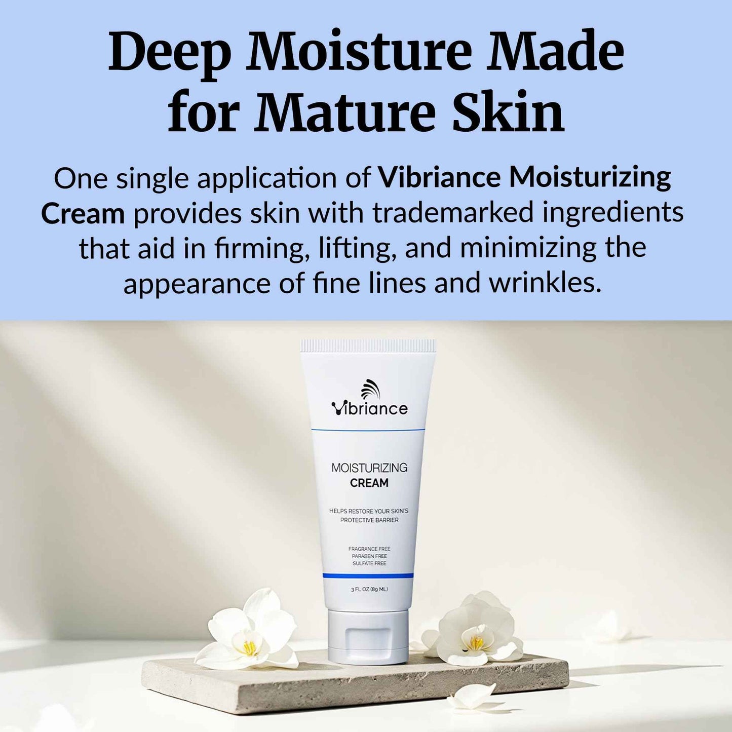 Vibriance Moisturizing Cream | Anti Aging Moisturizer for Face with Squalane, Niacinamide | Moisturizer for Aging Skin | Day/Night Face Cream for Older Women 60 Plus