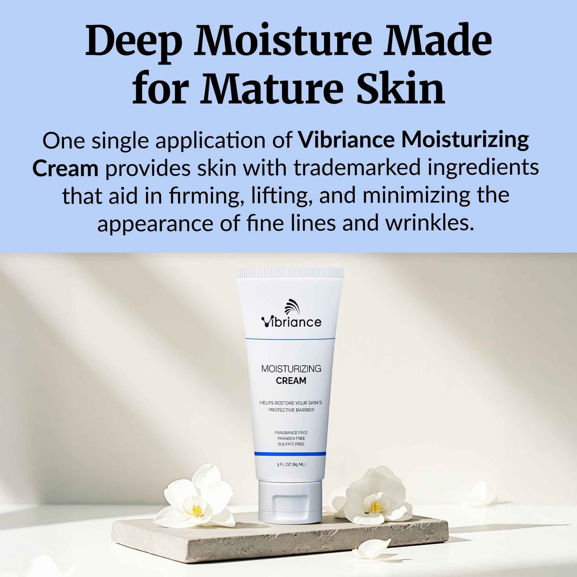 Vibriance Moisturizing Cream | Anti Aging Moisturizer for Face with Squalane, Niacinamide | Moisturizer for Aging Skin | Day/Night Face Cream for Older Women 60 Plus