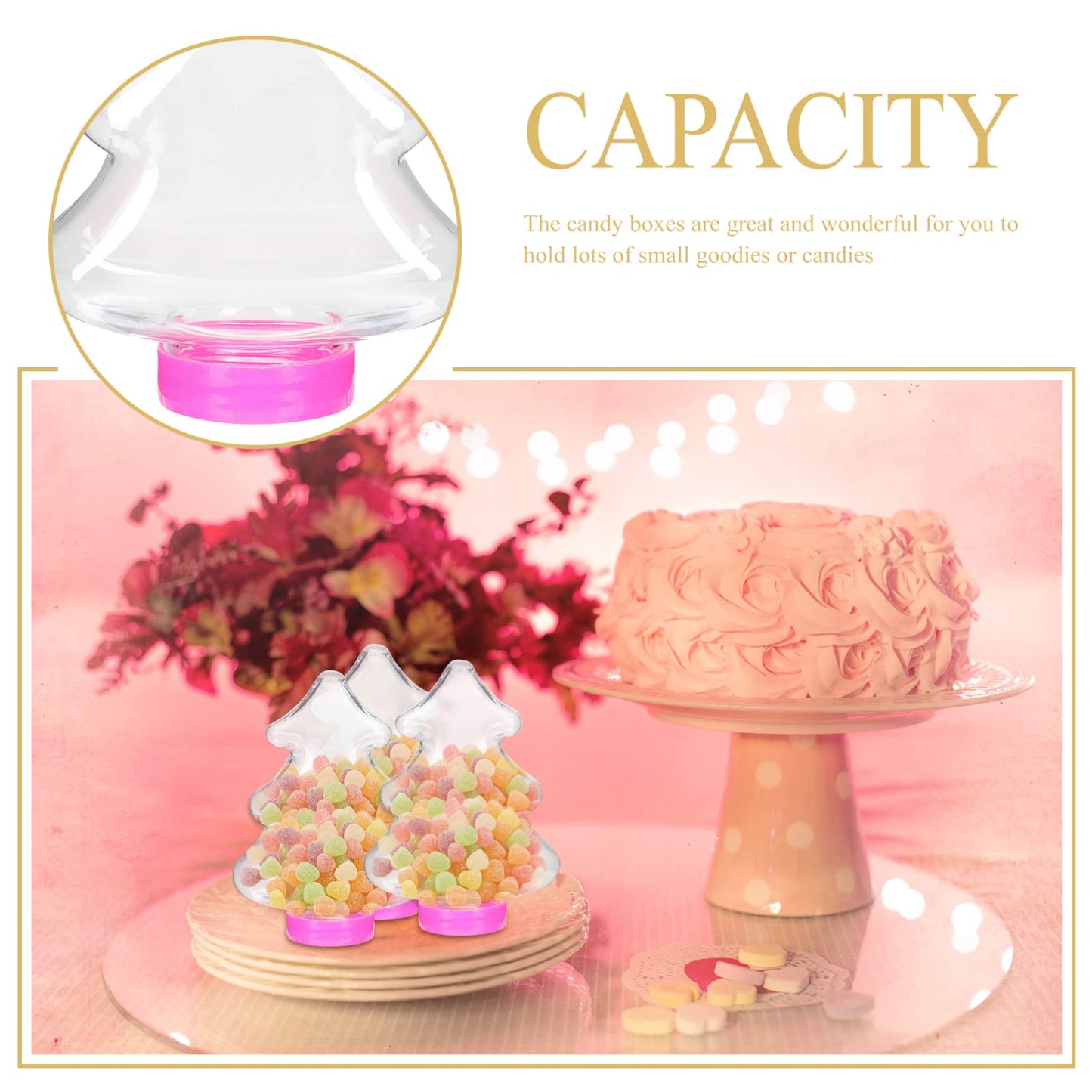 Christmas Candy Jars with Lids 25Pcs Acrylic Candy Boxes with Christmas Tree Shape Plastic Candy Box for Christmas Party Clear Candy Containers for Birthday Wedding Decor