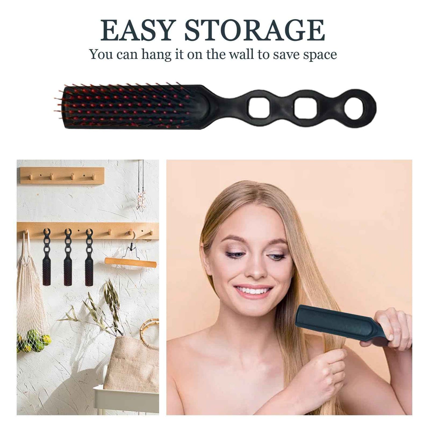 Hyuetrsa 100 Pack Bulk Hair Brushes for Homeless,Black Hairbrush Detangling Brush Vent Hairbrush Comb Hair Brush for Curly Hair Suitable for Homeless,Shelter,Hotel,Nursing Home,Charity Church